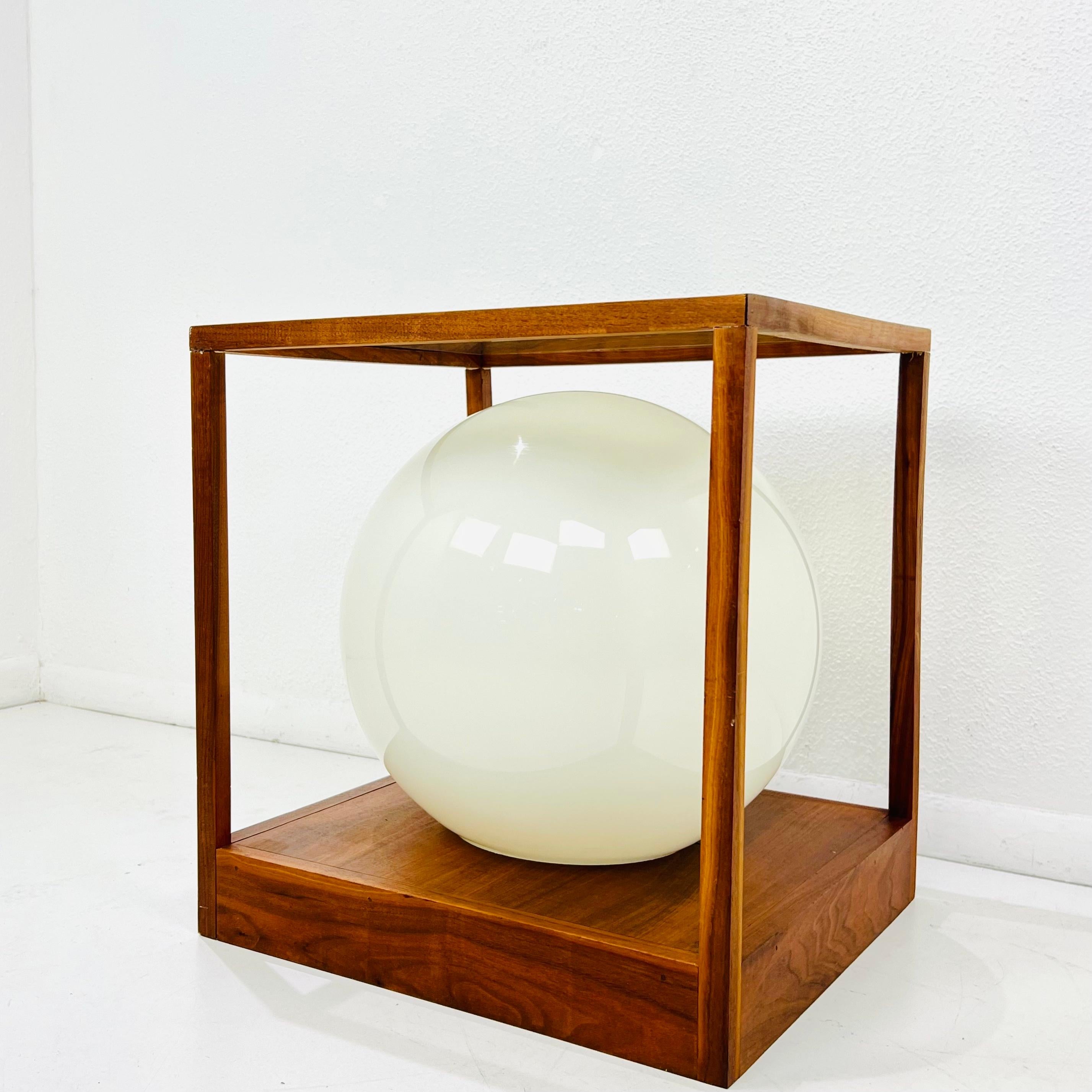 Glass Lighted Globe Side Table by Paul Mayen for Habitat For Sale