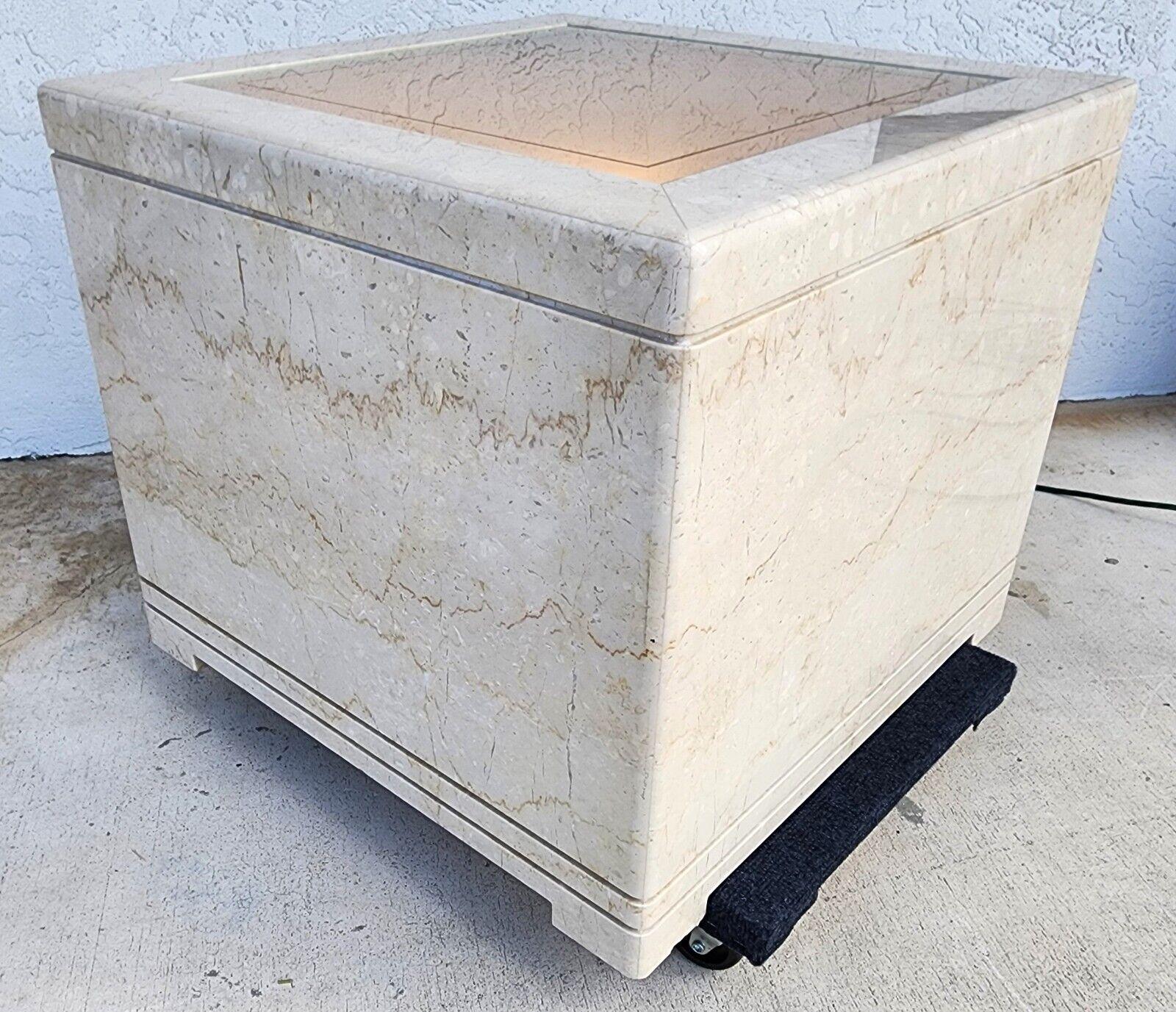 Lighted Marble Side Center Table Vintage Custom Made For Sale 5