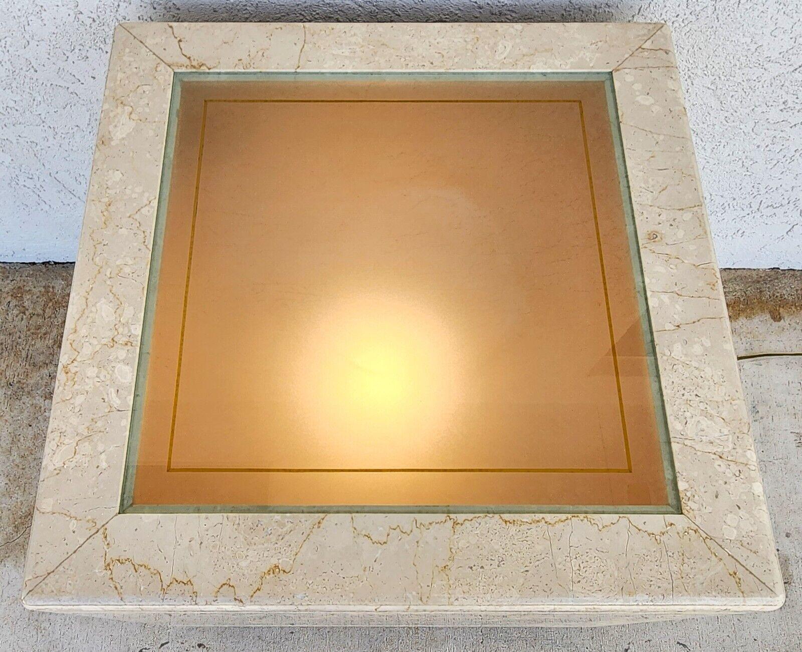 For FULL item description click on CONTINUE READING at the bottom of this page.

Offering One Of Our Recent Palm Beach Estate Fine Furniture Acquisitions Of A 
Side Center Table Marble Vintage Lighted Custom Made
Lights from inside with push