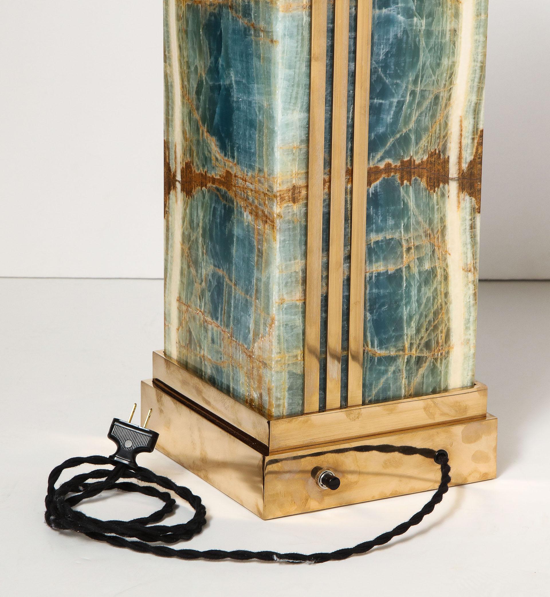 Lighted Table Lamp Sculpture with Blue Aragonite by Studio Greytak 6