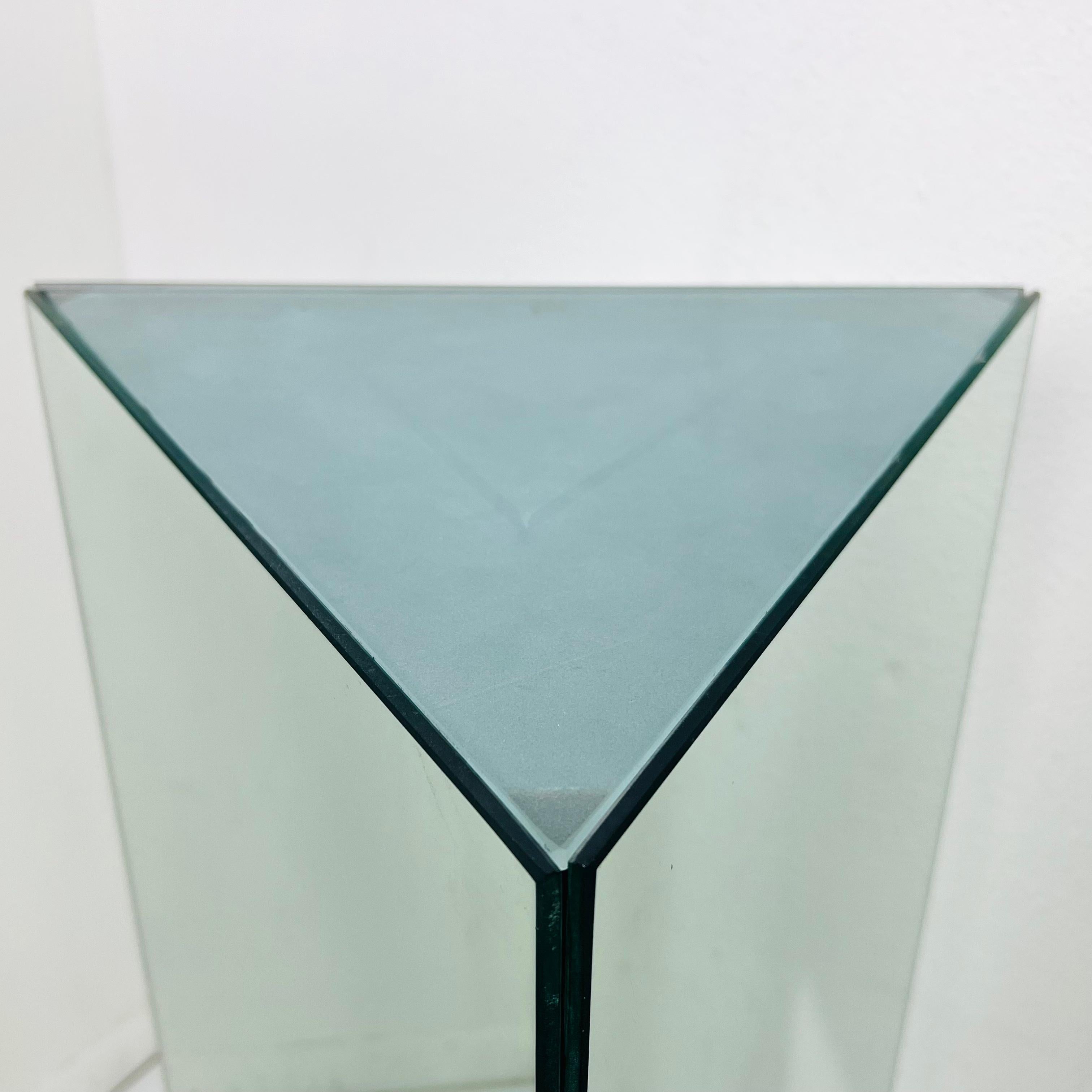 Lighted Triangular Mirrored Pedestal (3 Available) For Sale 4