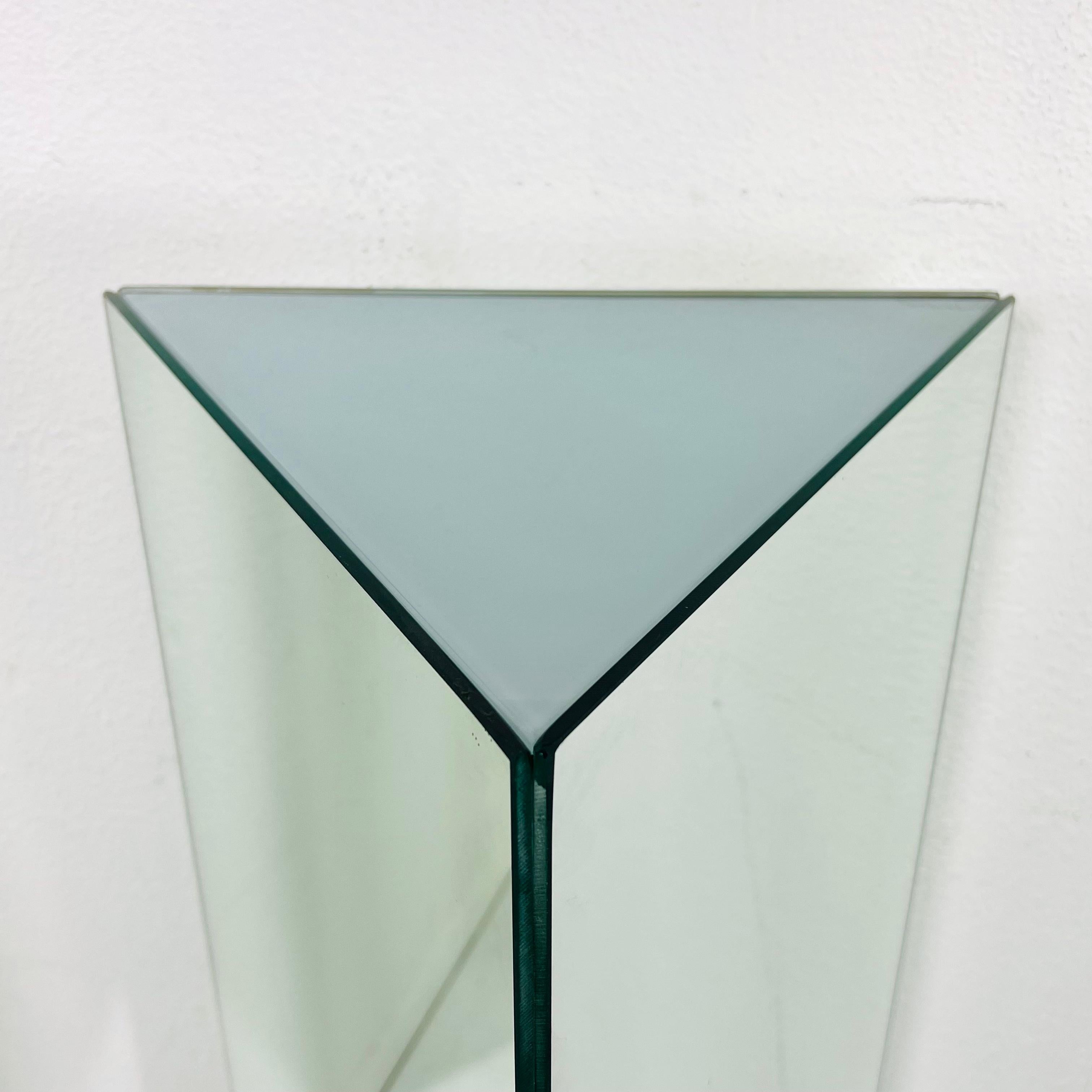Lighted Triangular Mirrored Pedestal (3 Available) For Sale 5