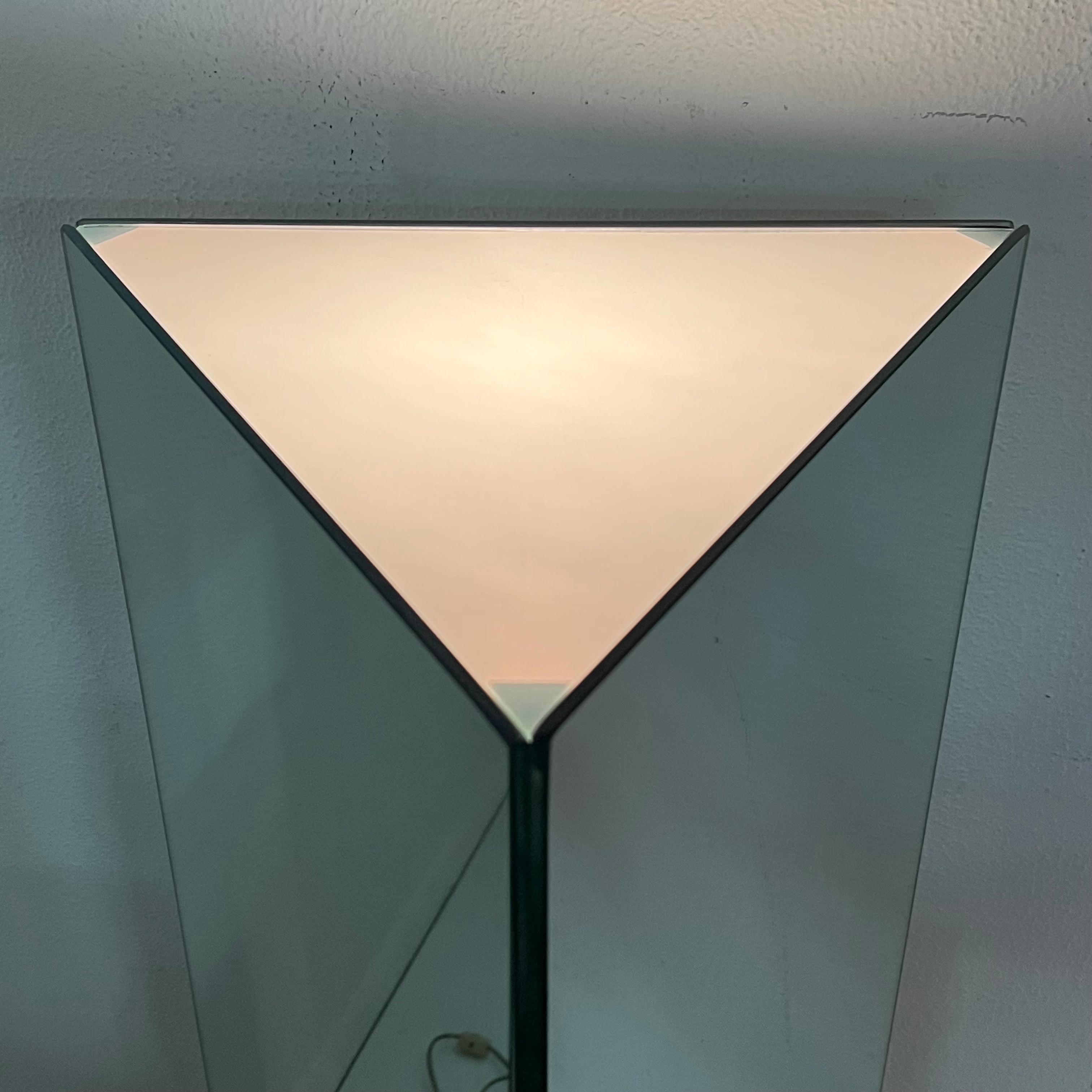 Lighted Triangular Mirrored Pedestal (3 Available) For Sale 8