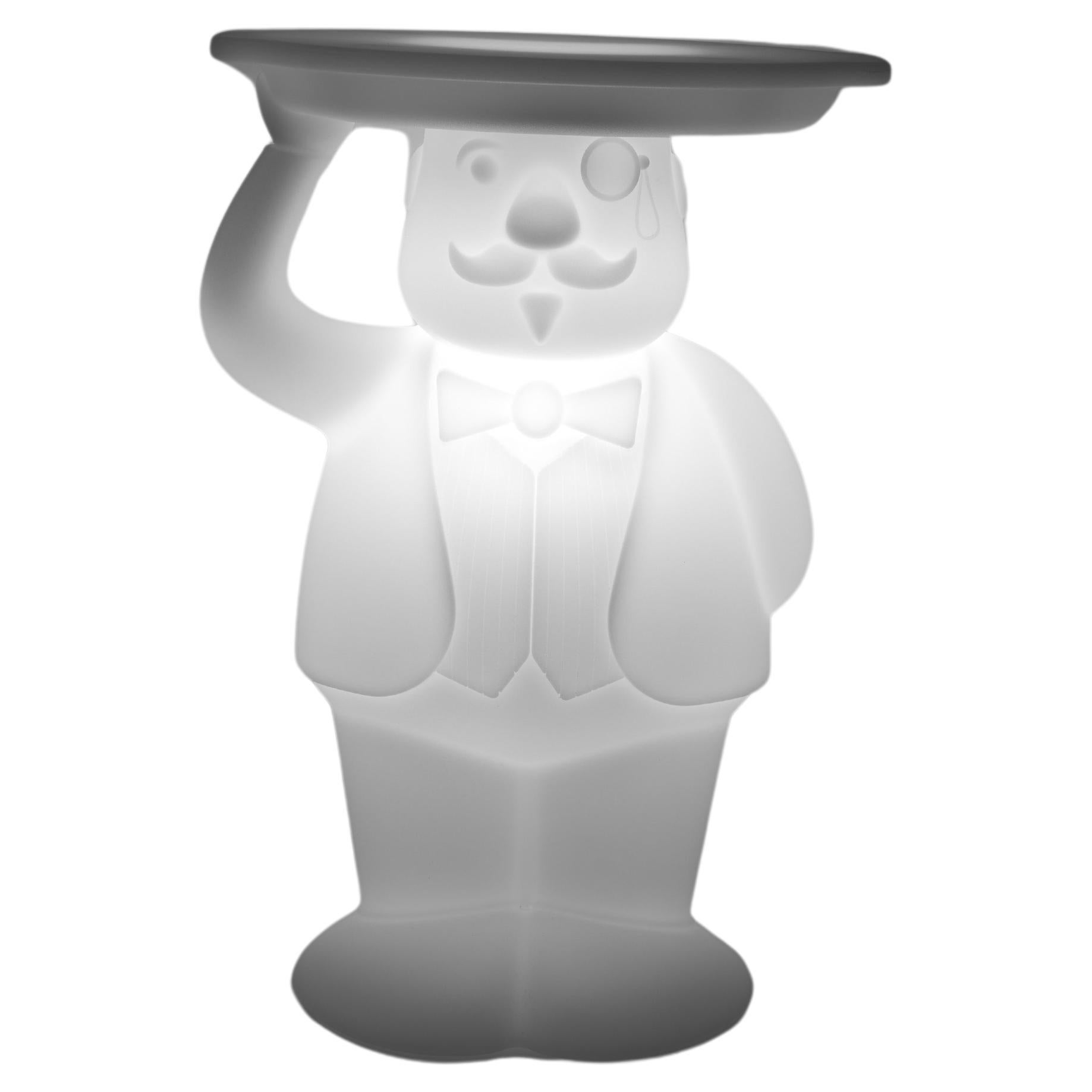 Lighted White Ambrogio Side Table by Favaretto&Partners