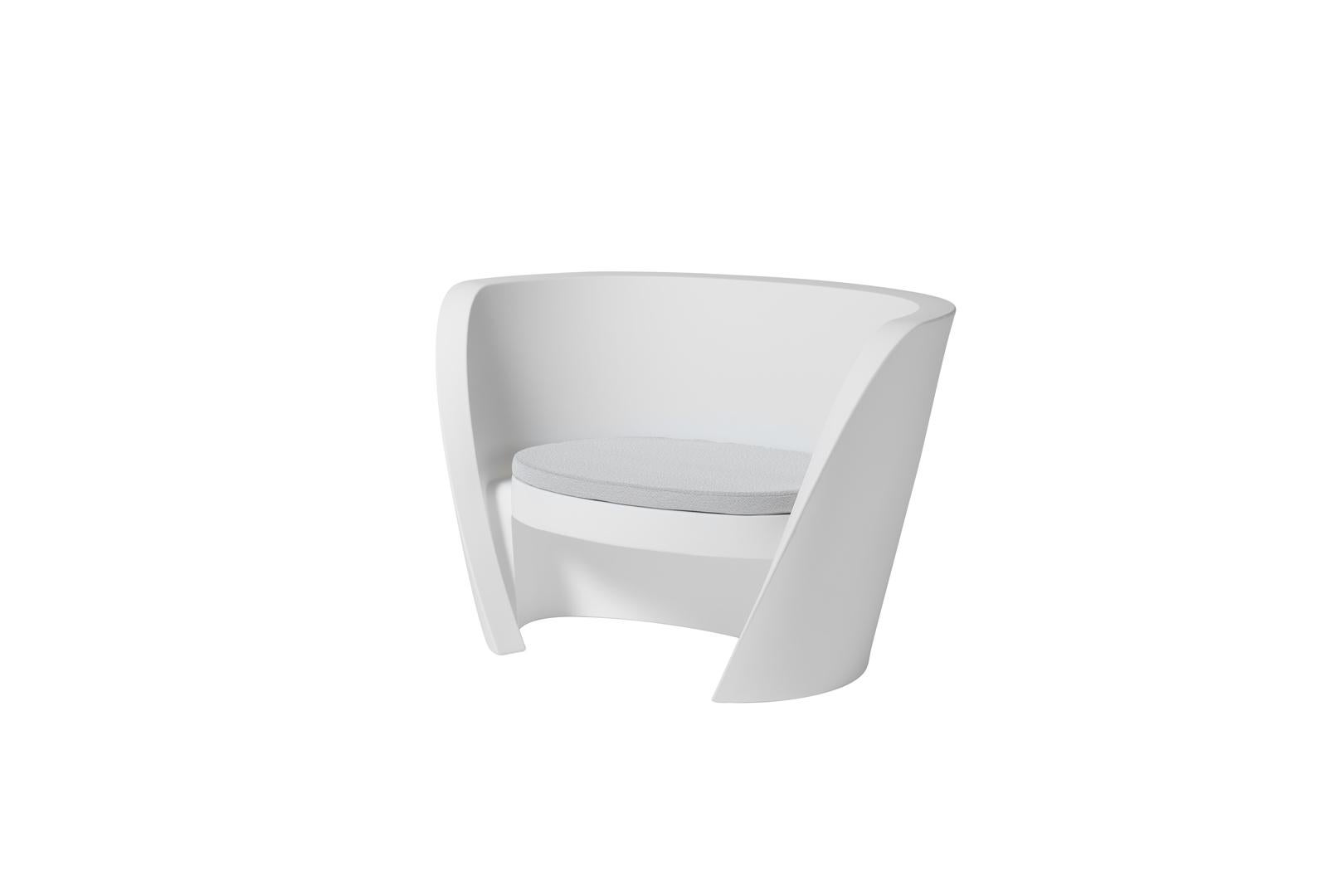 XXI secolo e contemporaneo Sedia RAP bianca illuminata con cuscino in cotone bianco di Karim Rashid in vendita