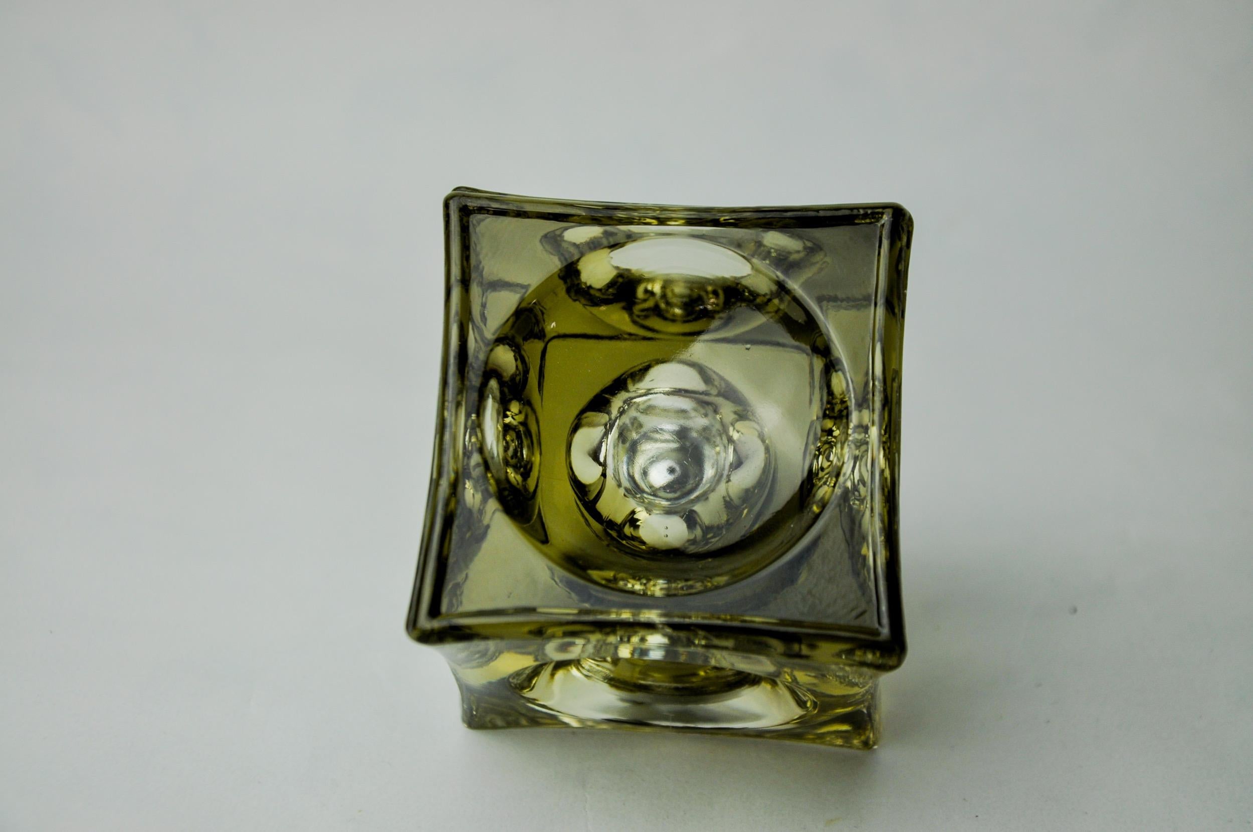 Glass Ice cube Lighter by Antonio Imperatore, black murano glass, Italy, 1970 For Sale
