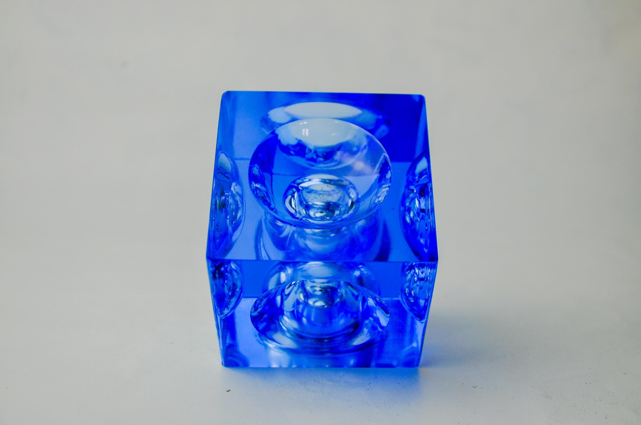 Late 20th Century Lighter by Antonio Imperatore, blue murano glass, Italy, 1970 For Sale
