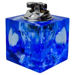 Lighter by Antonio Imperatore, blue murano glass, Italy, 1970