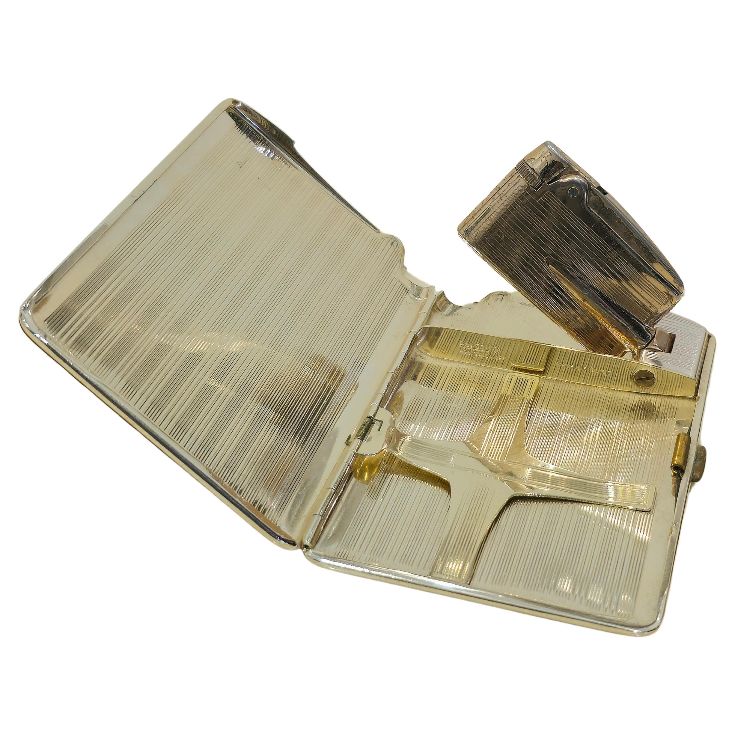 Lighter Cigarette  Case Tobacco Accessories Ronson Varaflame Midcentury 1960s For Sale