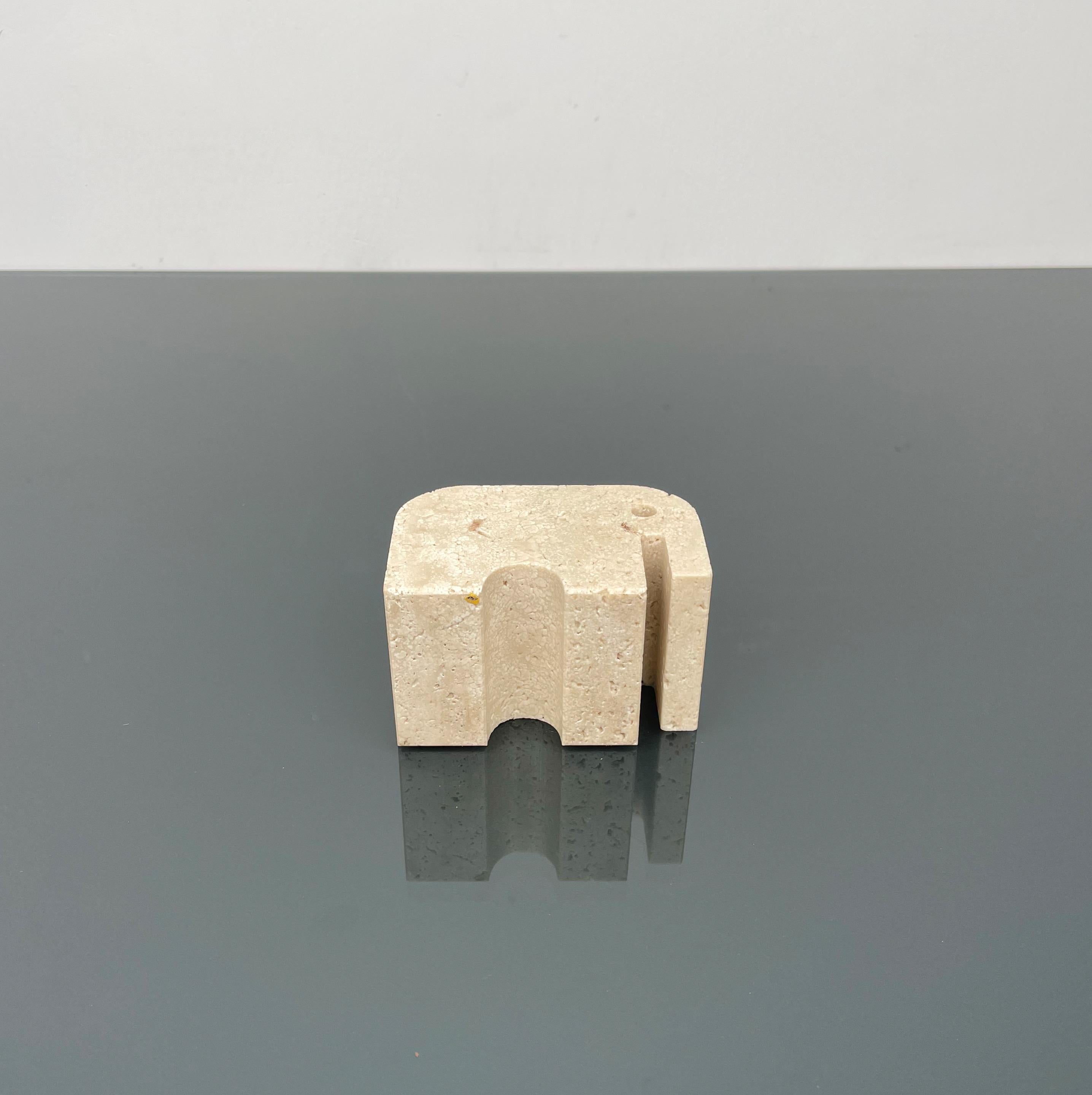 Lighter Elephant in Travertine attributed to Fratelli Mannelli, Italy 1970s For Sale 6