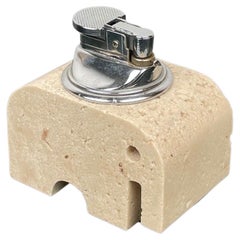 Lighter Elephant in Travertine attributed to Fratelli Mannelli, Italy 1970s