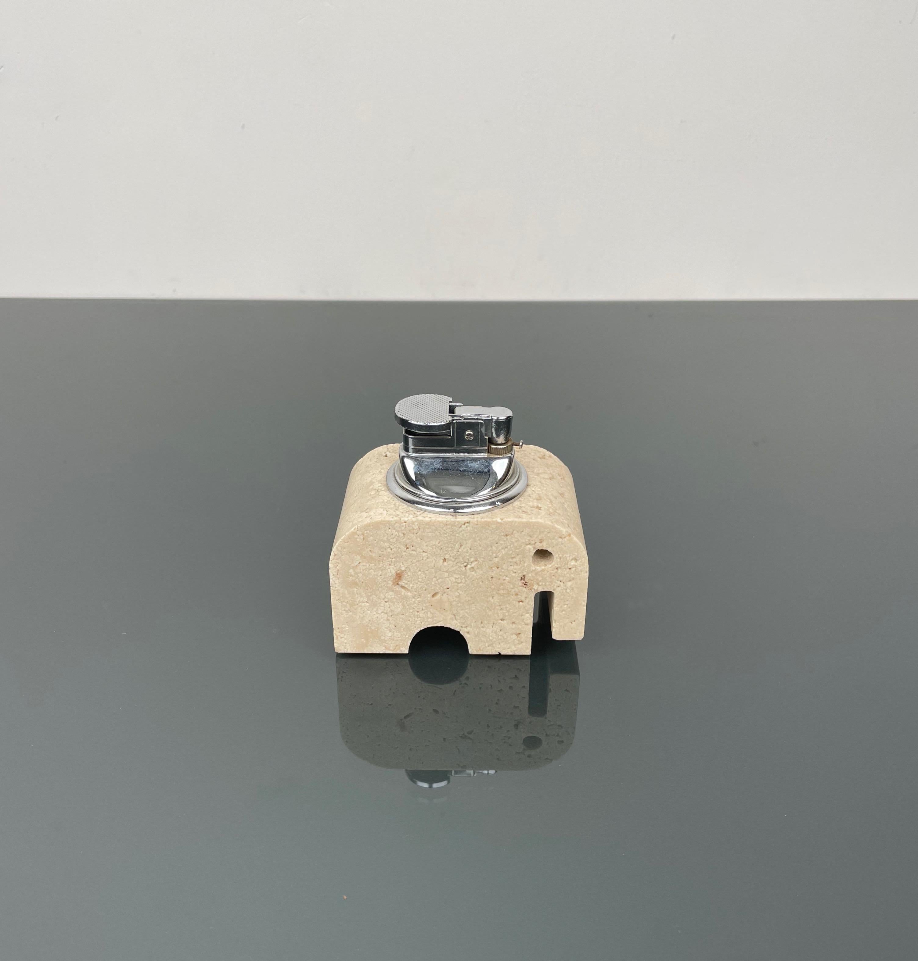 Mid-Century Modern Lighter Elephant in Travertine attributed to Fratelli Mannelli, Italy 1970s For Sale