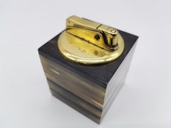 Lighter in Cubic Shape, Horn and Brass, Carl Auböck Vienna, Austria