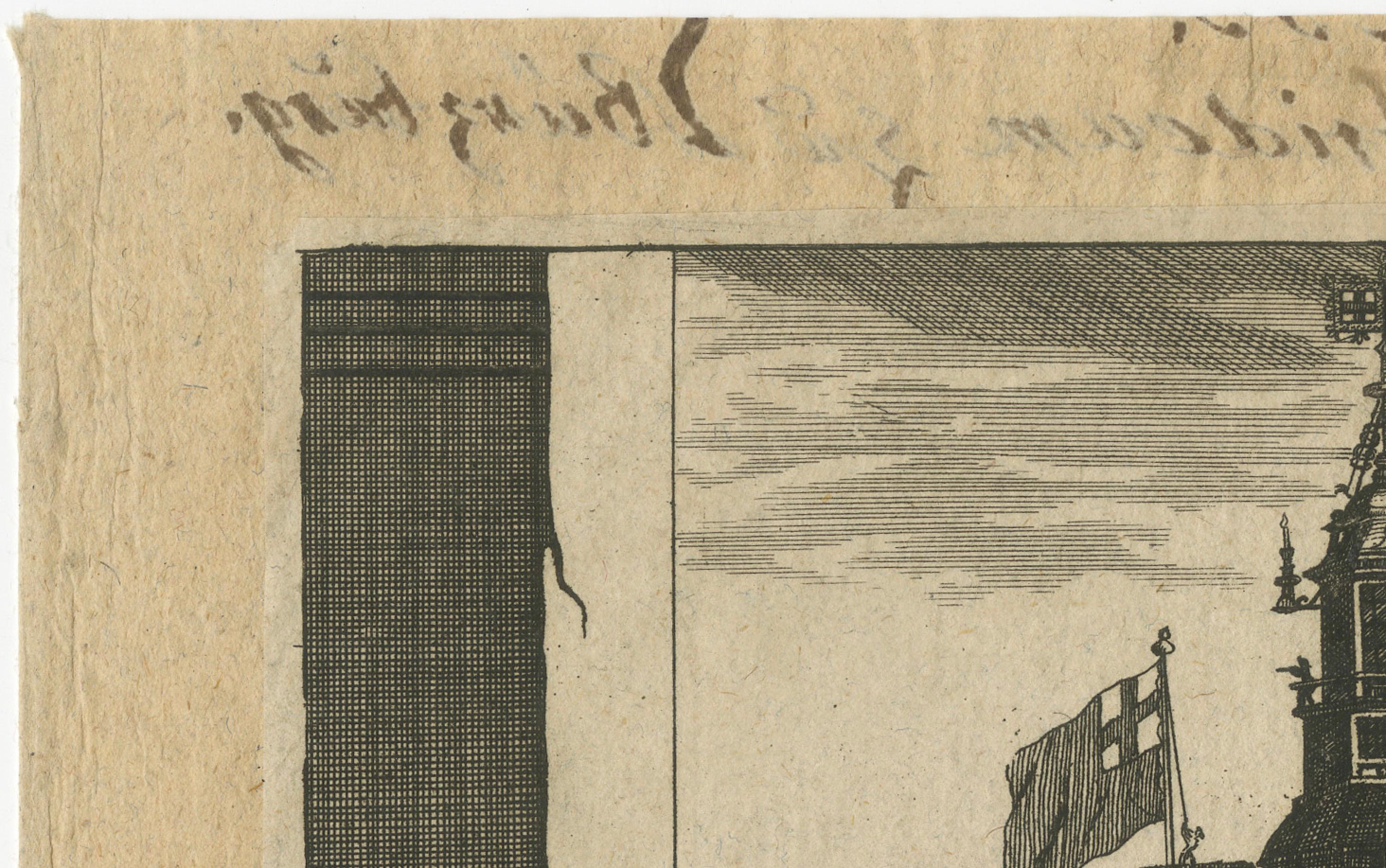 Lighthouse at Plymouth – Engraving by Pieter van der Aa, Leiden 1707 For Sale 1