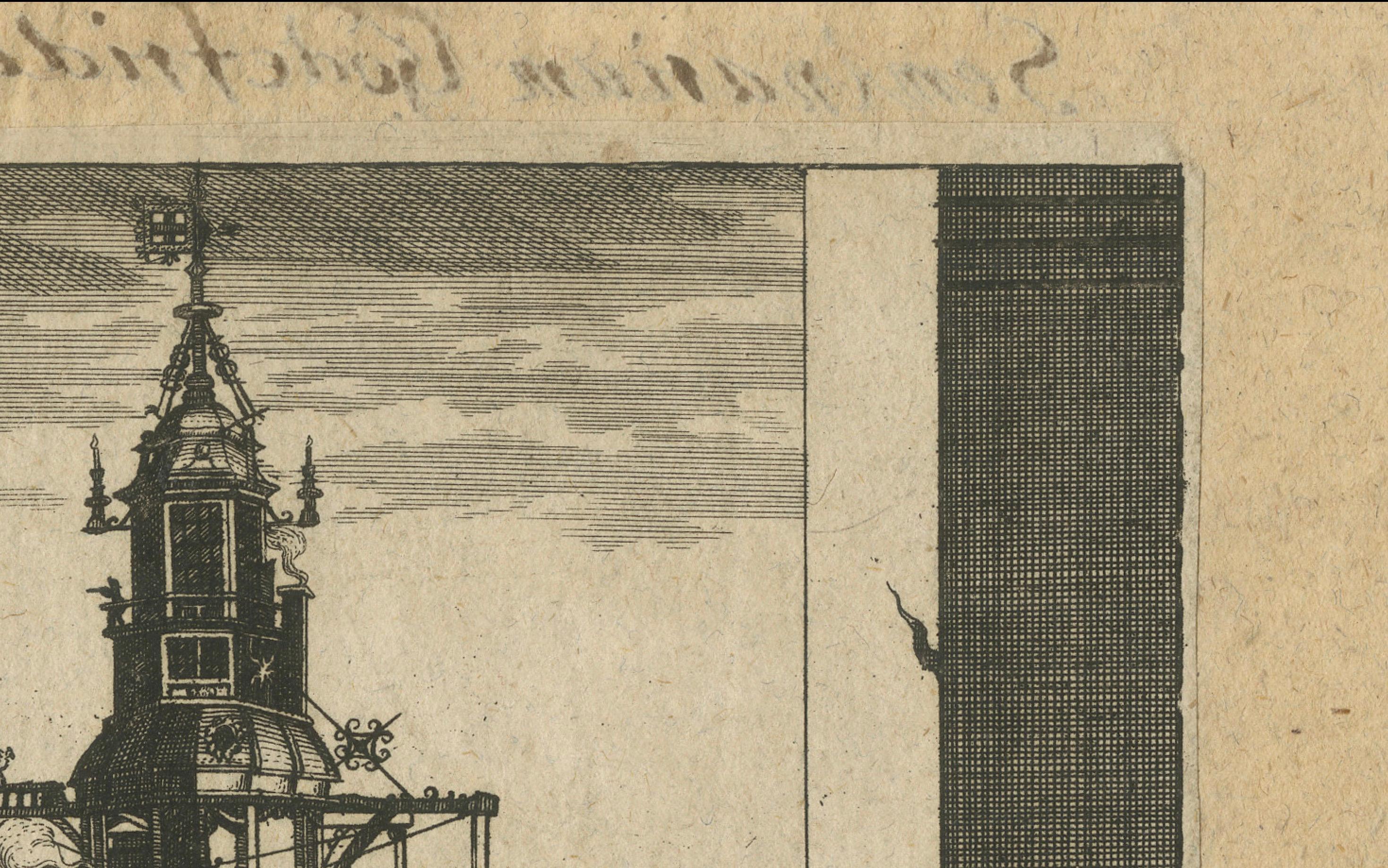 Lighthouse at Plymouth – Engraving by Pieter van der Aa, Leiden 1707 For Sale 2