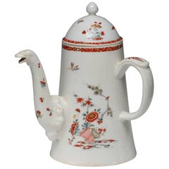 Lighthouse Coffee Pot, Kakiemon Decoration, Bow Porcelain Factory, circa 1750