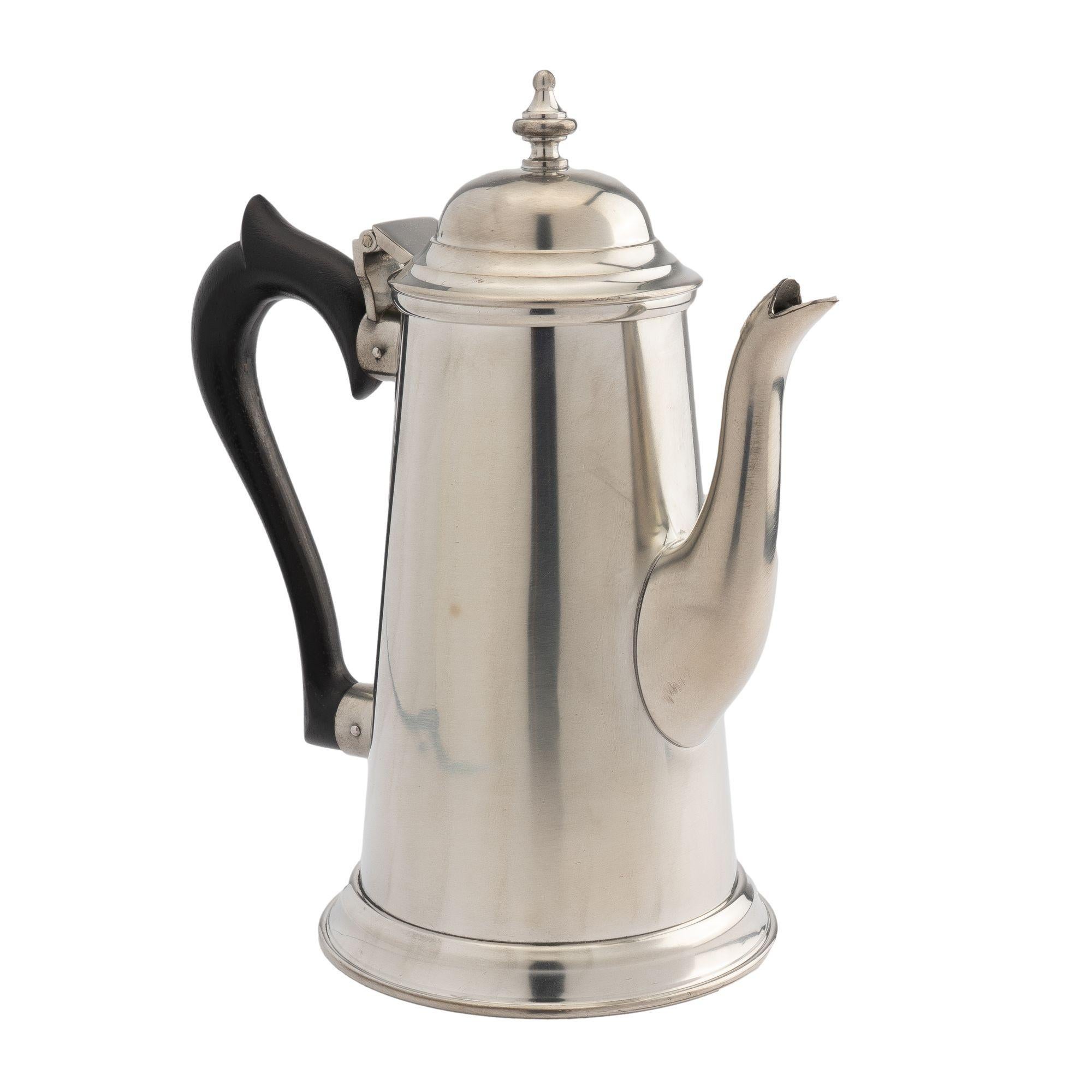 Late 20th Century Lighthouse Form Pewter Coffee Pot with Hinged Lid by Kirk-Stieff, 1979