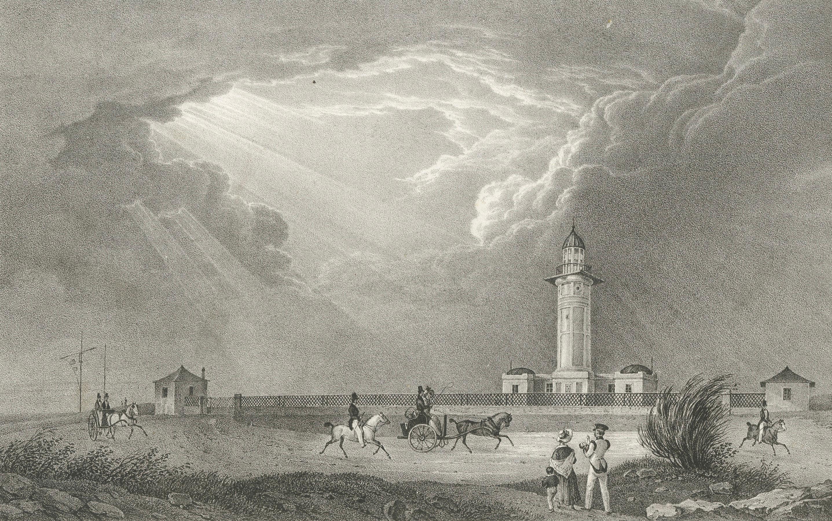 Papier Lighthouse de Port Jackson, Nouvelle-Galles du Sud, Australie - Publié en 1836 en vente
