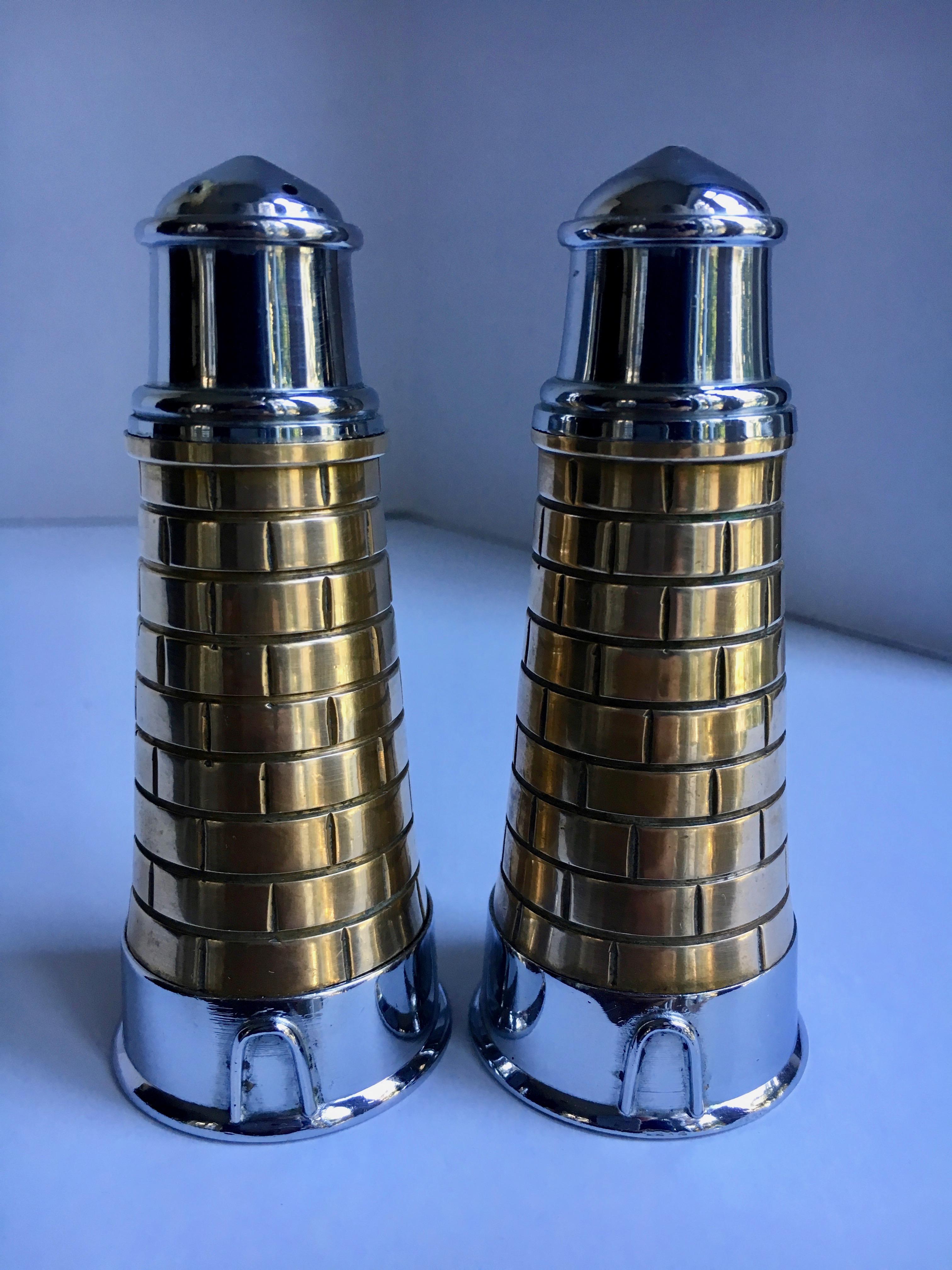 English Lighthouse Salt and Pepper Shakers