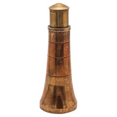 LIGHTHOUSE Briquet de table de 1930 Bauhaus Art Deco en laiton massif.
