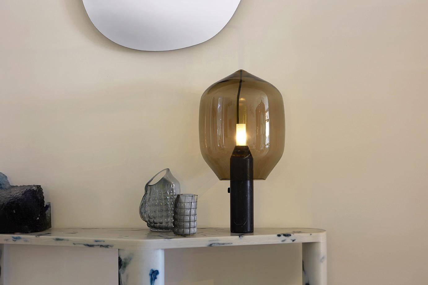 Lighthouse T1 H695 C Base Only 110/120V White Marble by Established & Sons For Sale 1