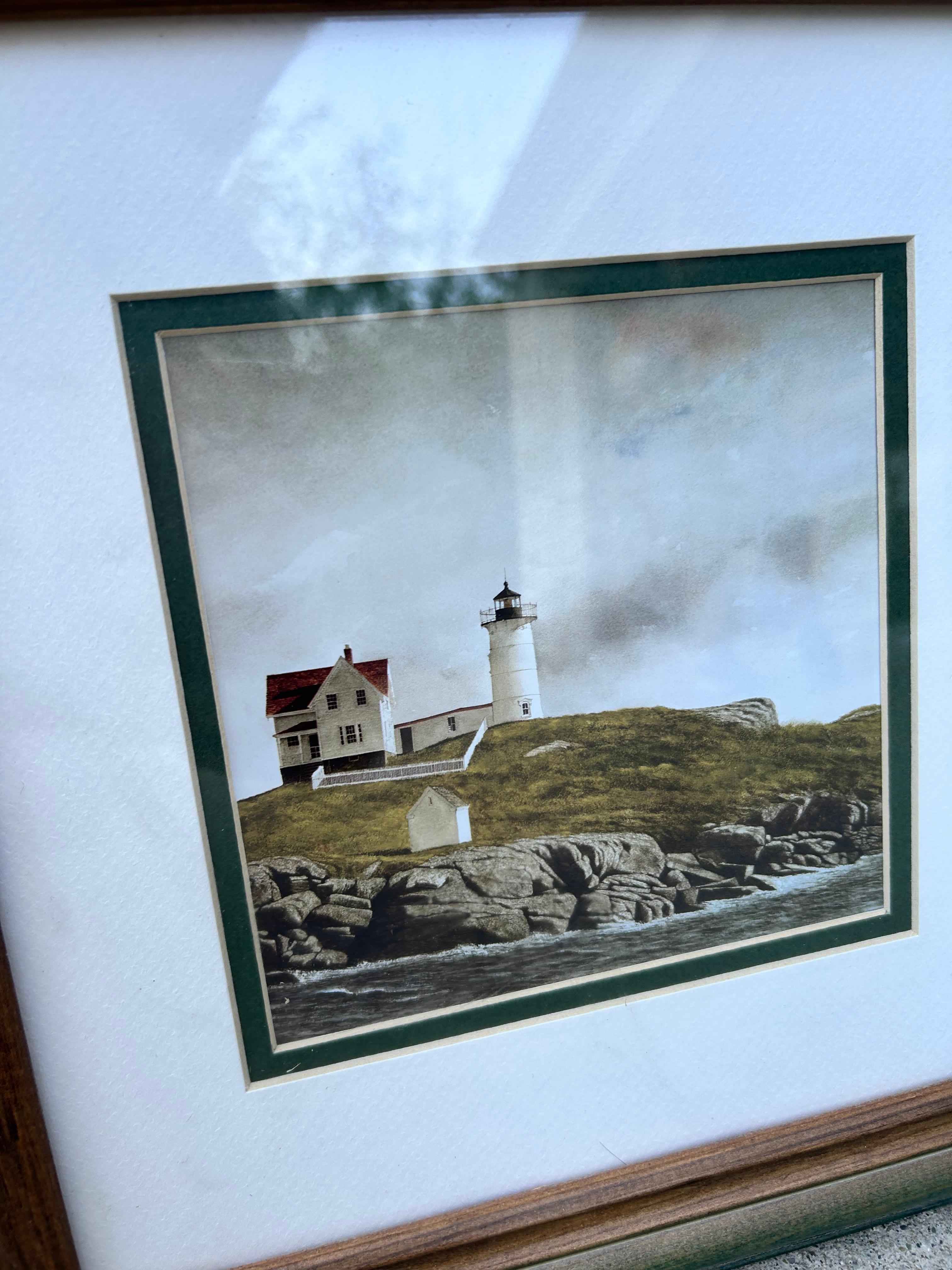 Late 20th Century Lighthouses by Doug Brega Print (Set of 2) For Sale