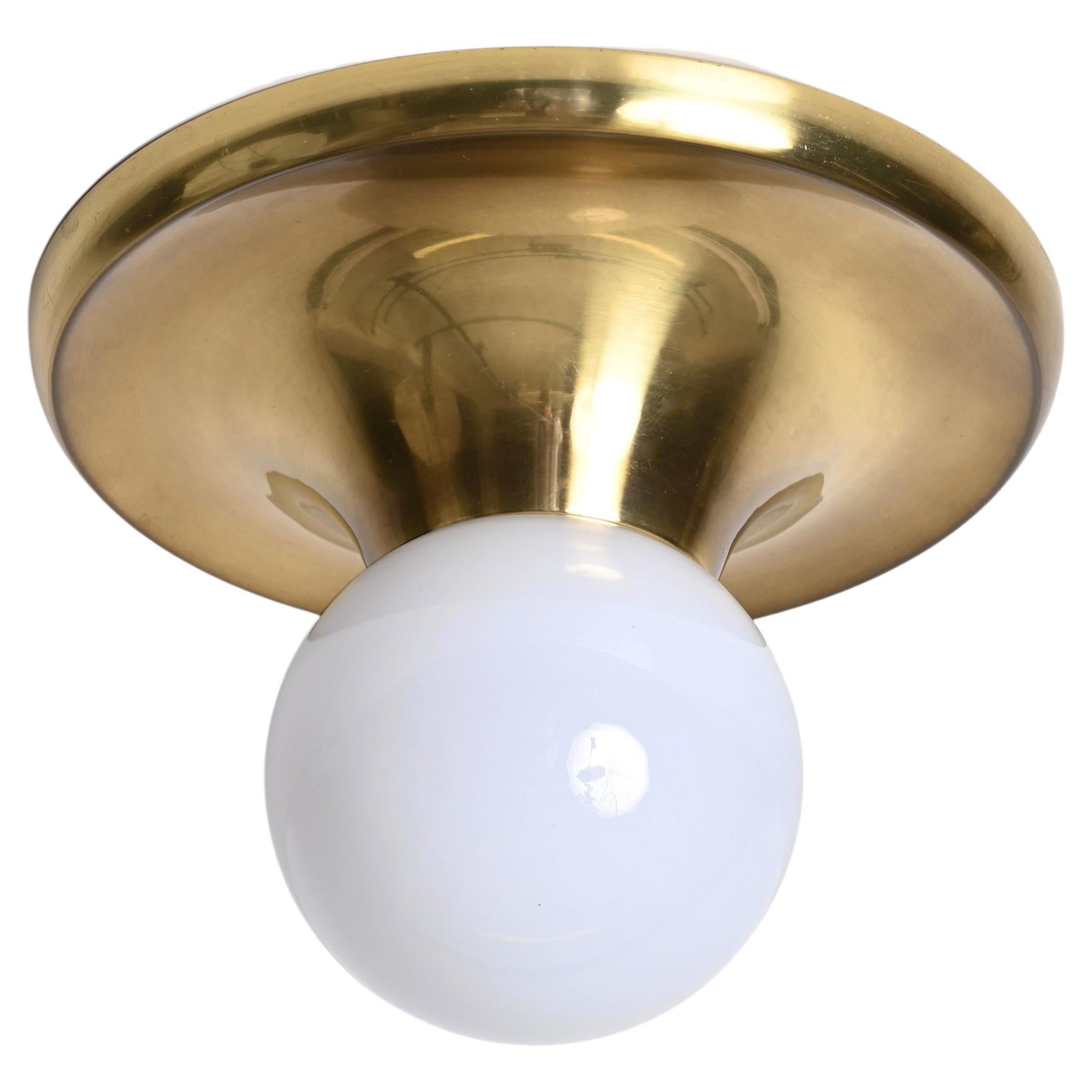  Lighting Castiglioni Gold Metal "Light Ball" Italian Sconce for Flos, 1960s