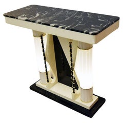 Used Lighting console in glass, marble and wood, Italy 1970s