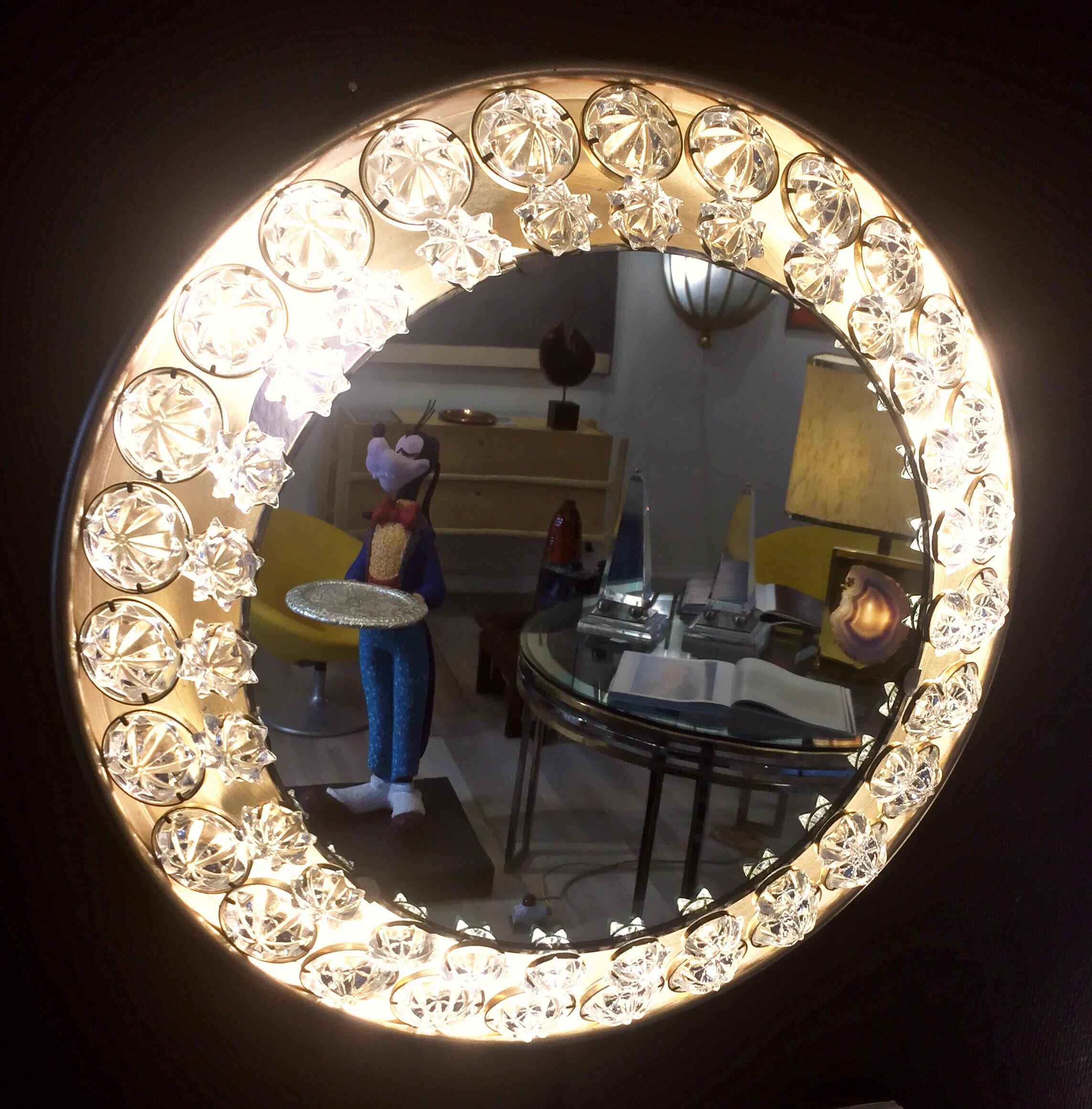 Lighting Mirror from Brass and Resin For Sale 5