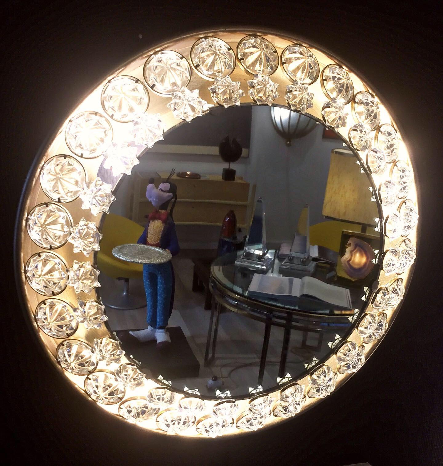 Lighting Mirror from Brass and Resin For Sale 1