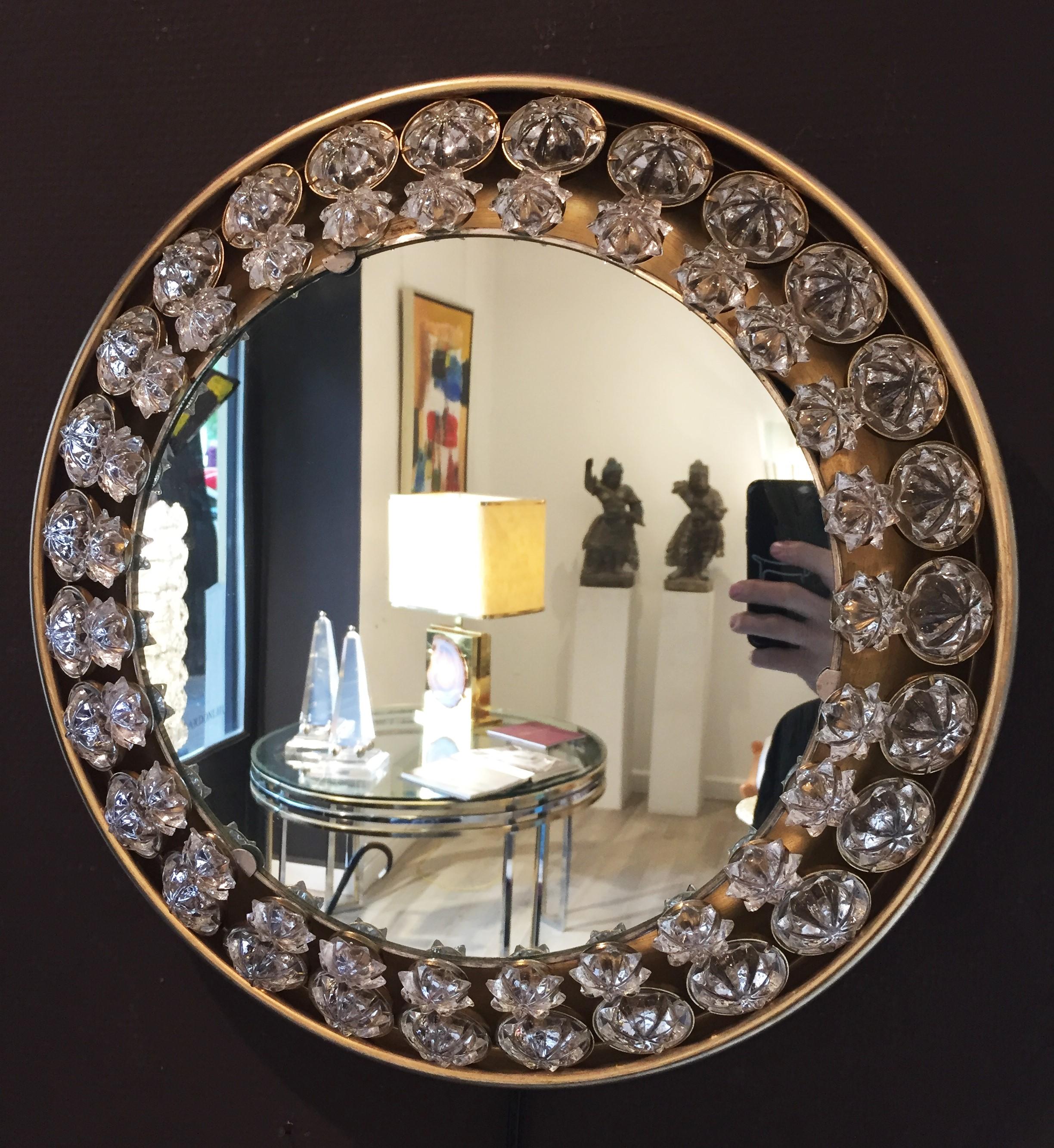 Lighting Mirror from Brass and Resin For Sale 2