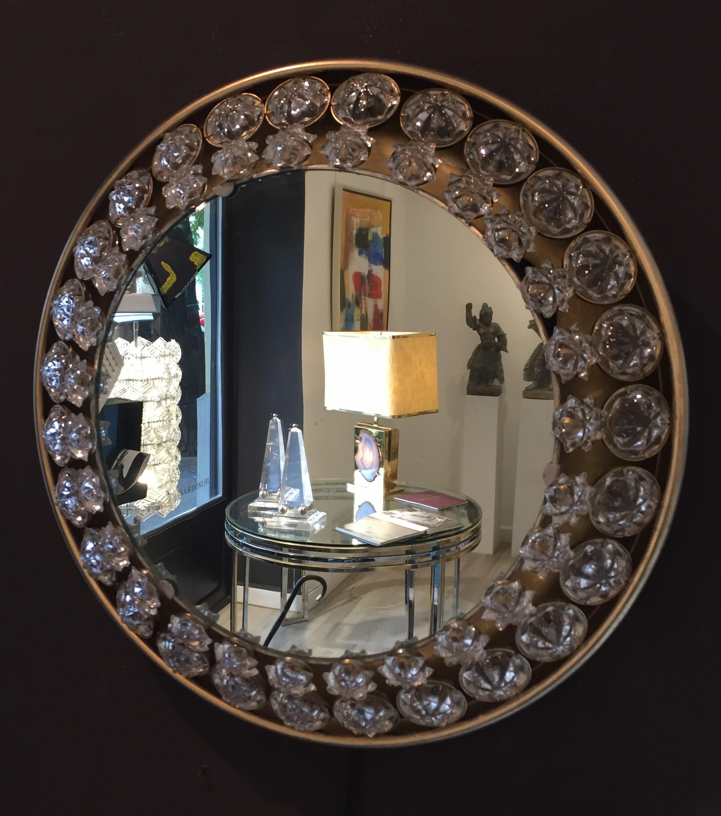 Lighting Mirror from Brass and Resin For Sale 3