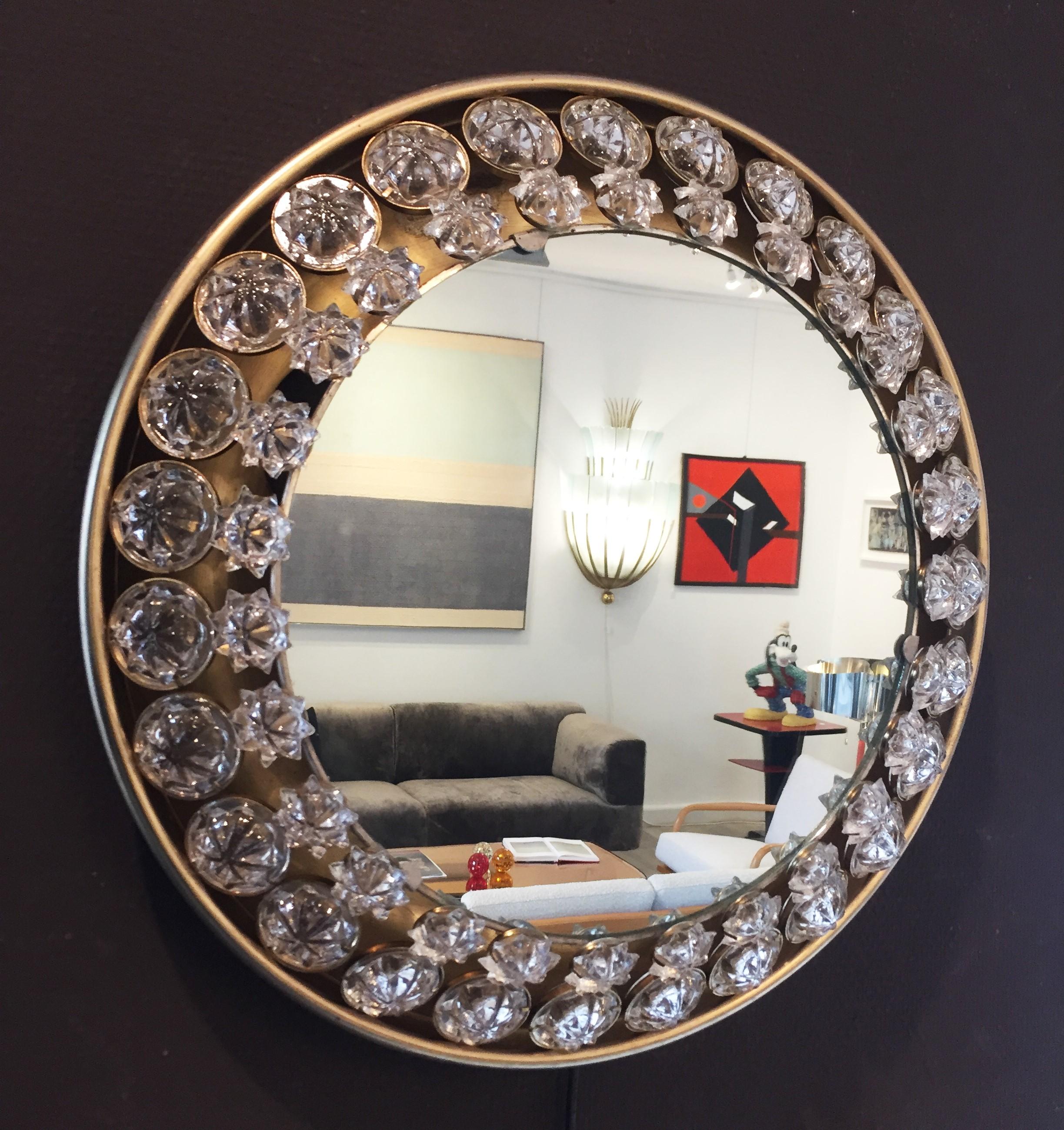 Lighting Mirror from Brass and Resin For Sale 4