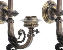 Lighting - Pair of gilded bronze wall sconces - 19th century
