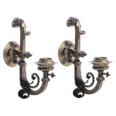 Lighting - Pair of gilded bronze wall sconces - 19th century