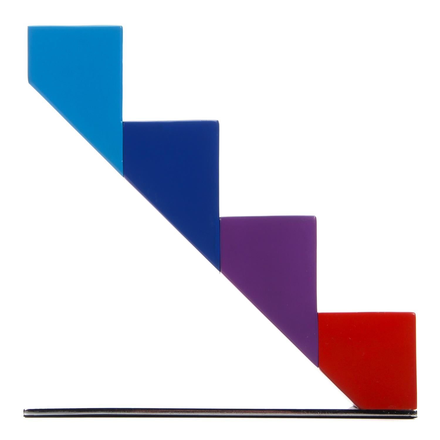 Lighting Stairs Kerzenhalter von Verner Panton, hergestellt von Pallette Design - bunter Kerzenhalter für vier Teelichter in Originalverpackung - in ausgezeichnetem Vintage-Zustand.

Ein schöner Kerzenständer, bestehend aus einer rechteckigen