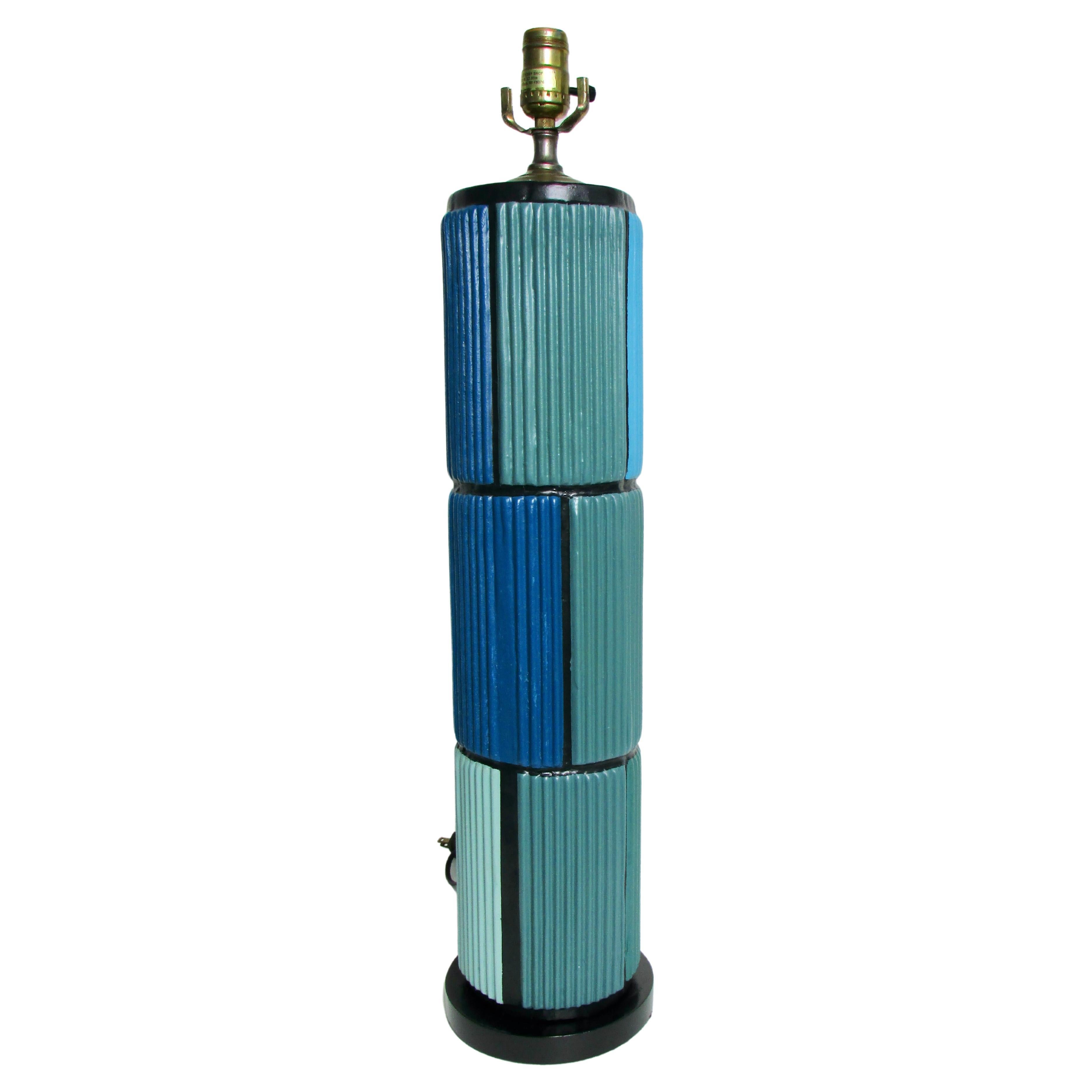 Lighting the blues tall table lamp For Sale