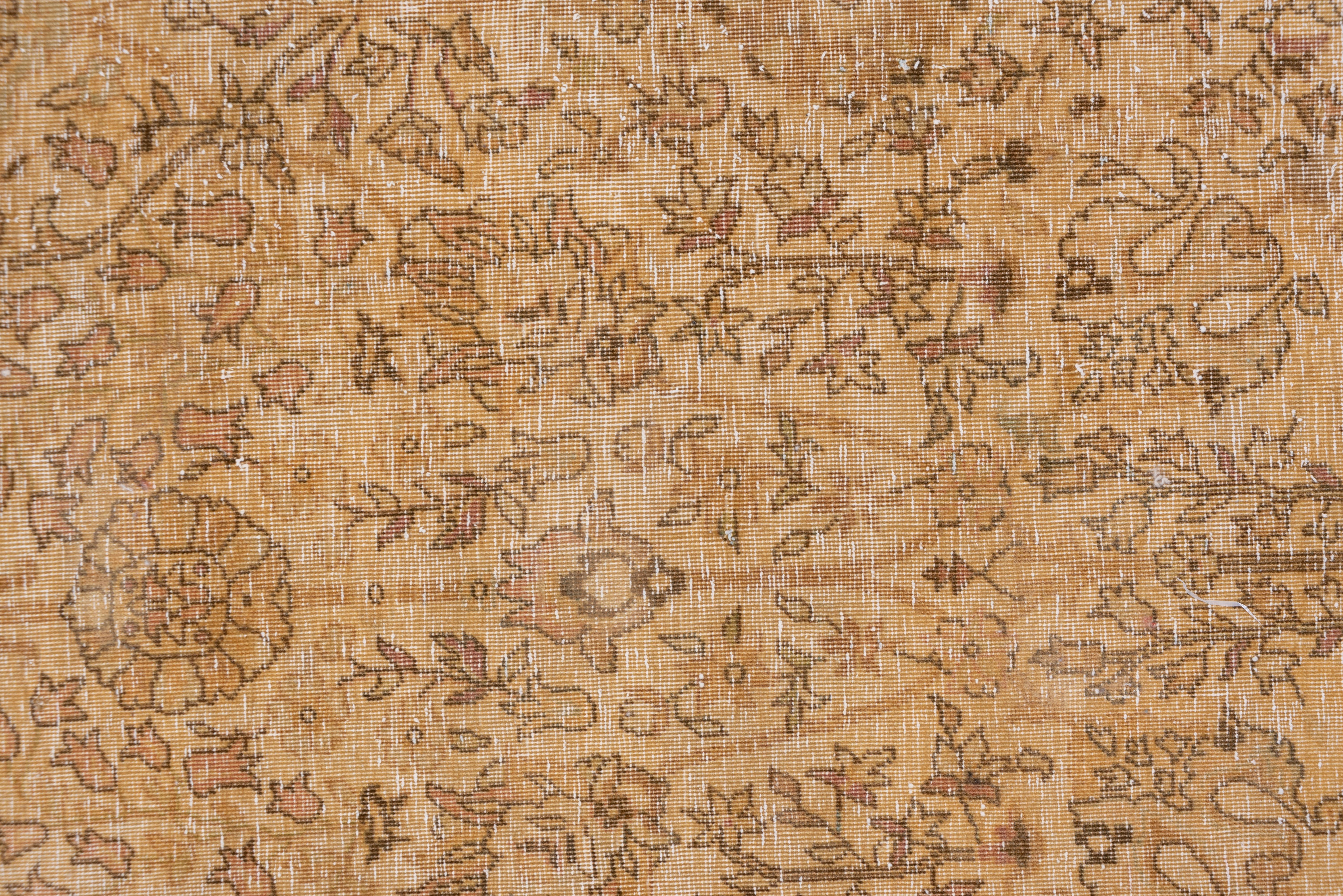 Lightly Distessed Turkish Sivas Carpet, Allover Field, Light Brown Palette In Good Condition For Sale In New York, NY