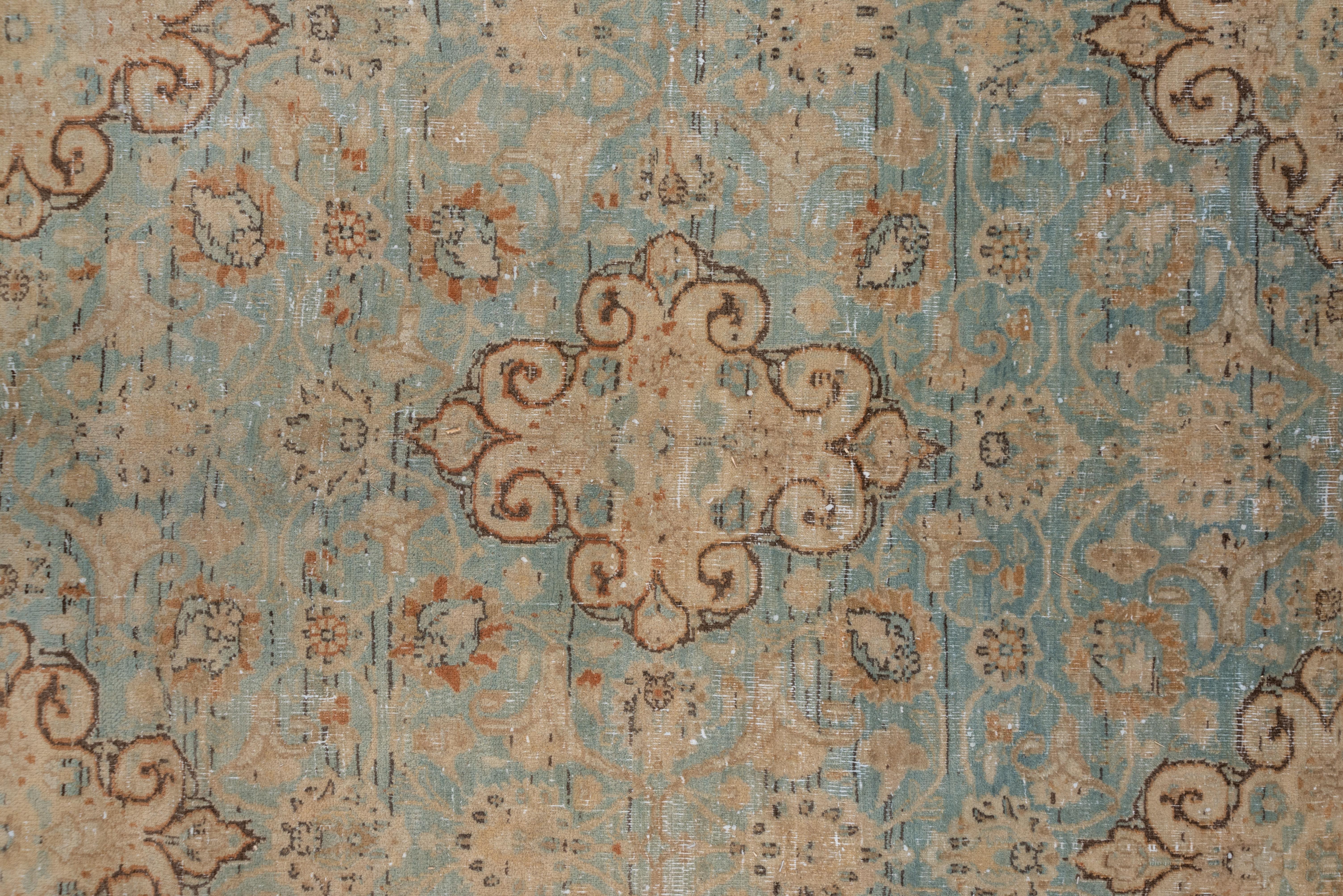 20th Century Lightly Distressed Blue Persian Meshed Carpet, circa 1920s