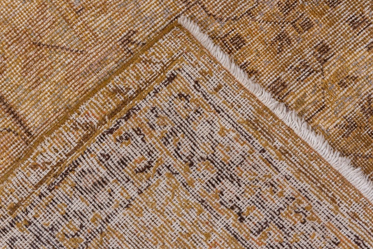 Lightly Distressed Gold Antique Khotan Rug, circa 1910s For Sale at 1stDibs