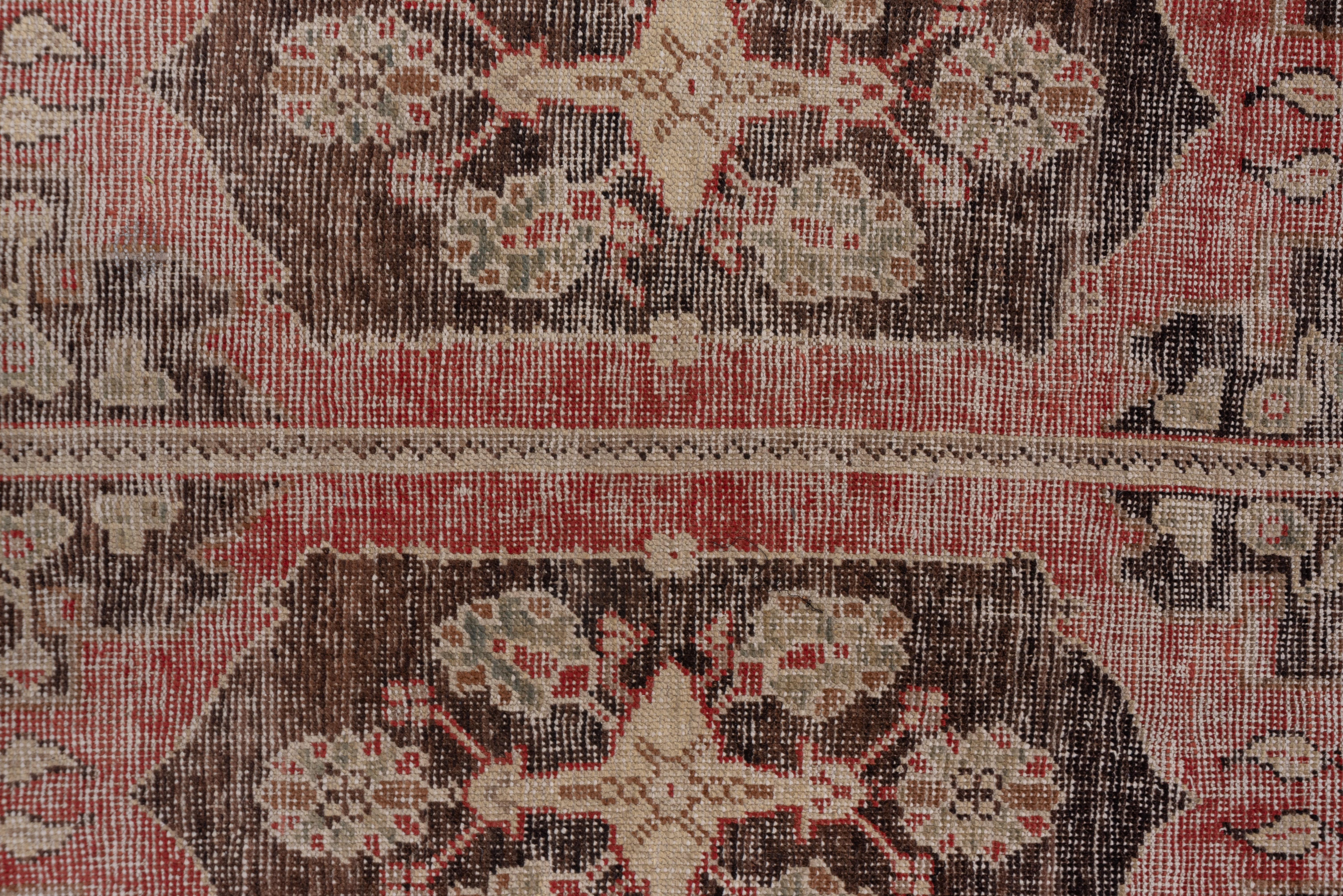 Lightly Distressed Turkish Anatolian Rug, Red and Brown Palette In Good Condition For Sale In New York, NY