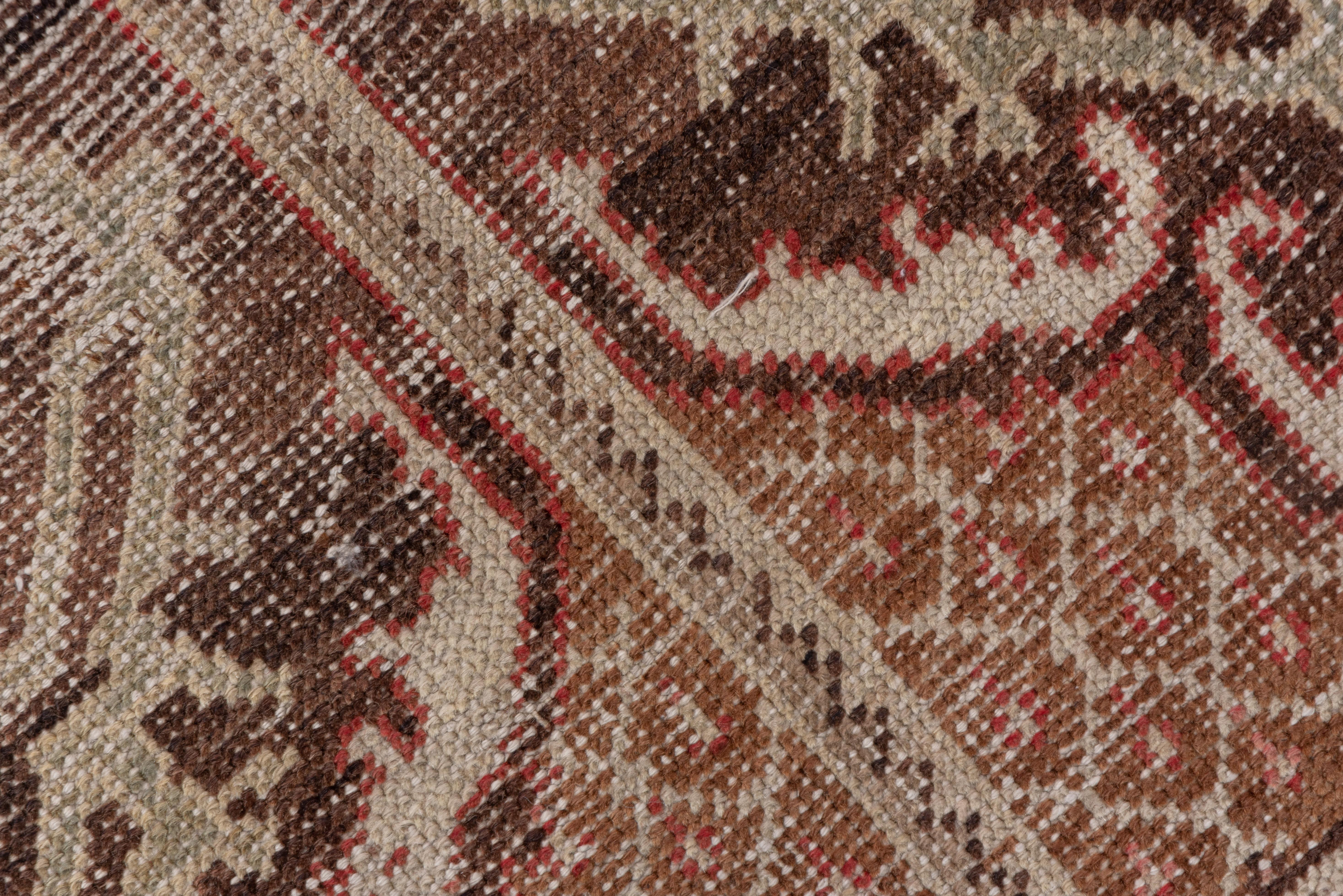 Mid-20th Century Lightly Distressed Turkish Anatolian Rug, Red and Brown Palette For Sale