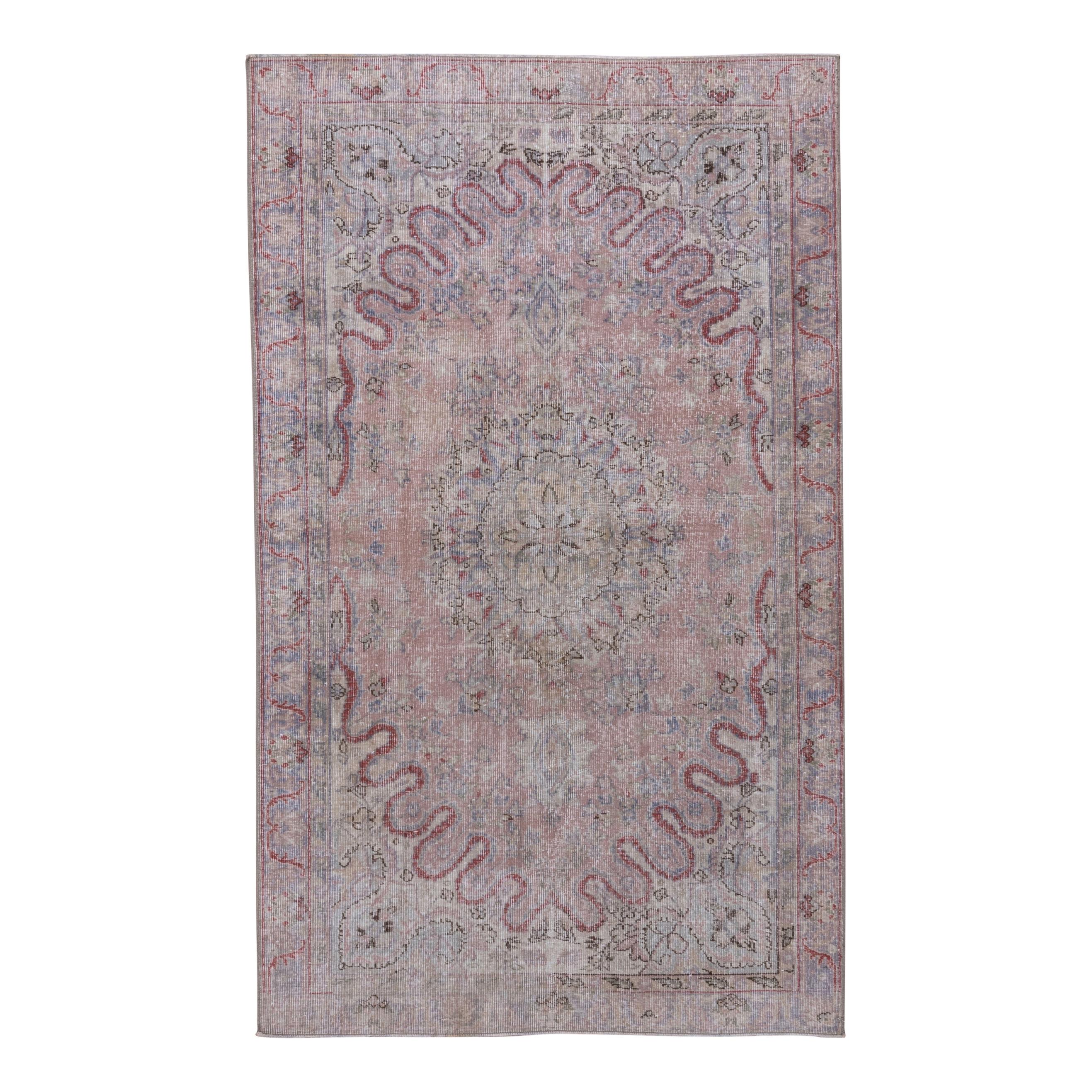 Lightly Distressed Turkish Sparta Rug, Soft Colors For Sale