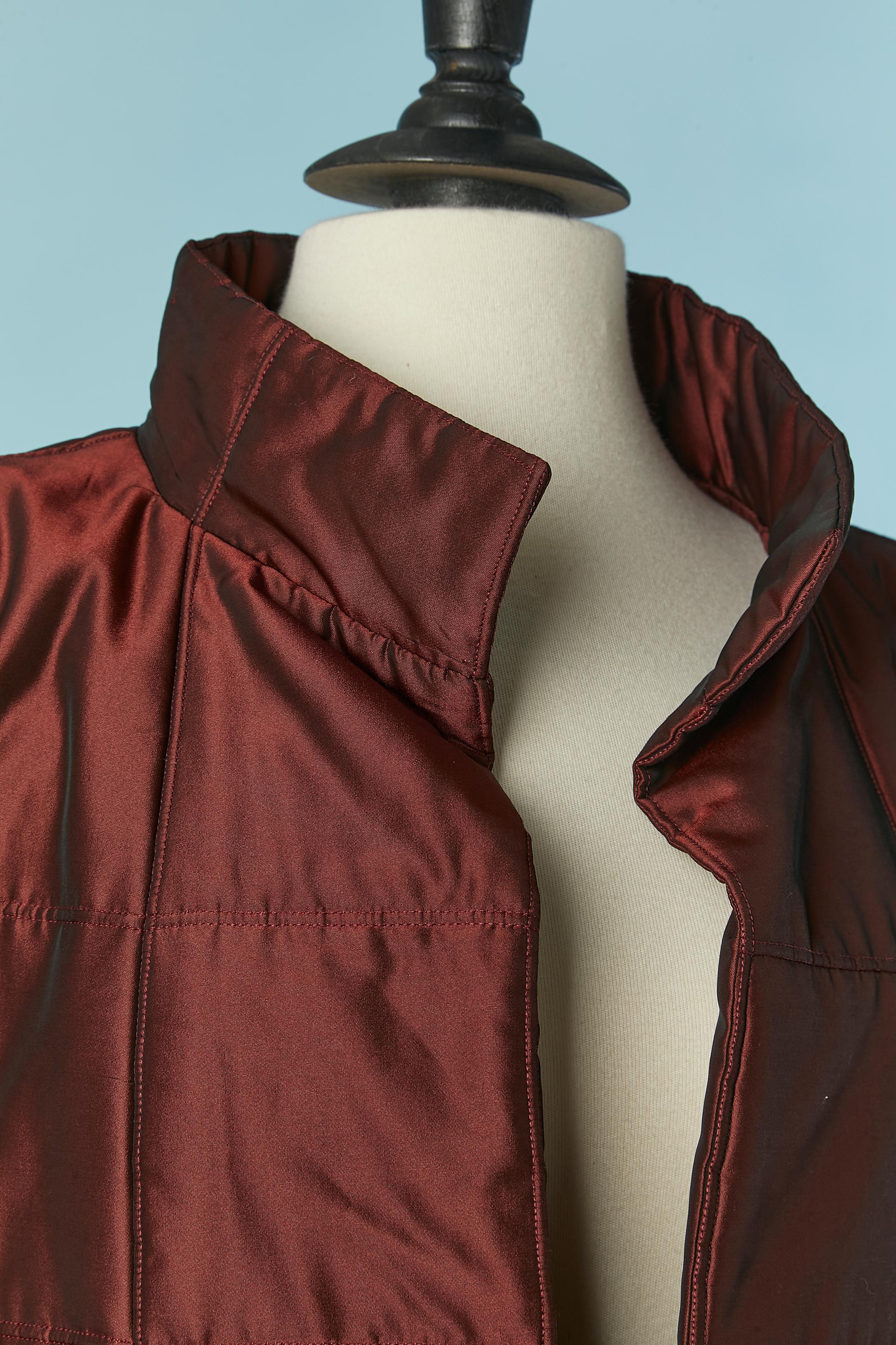 Noir Manteau de soirée bordeaux légèrement rembourré,identification CHANEL vers 2000 en vente