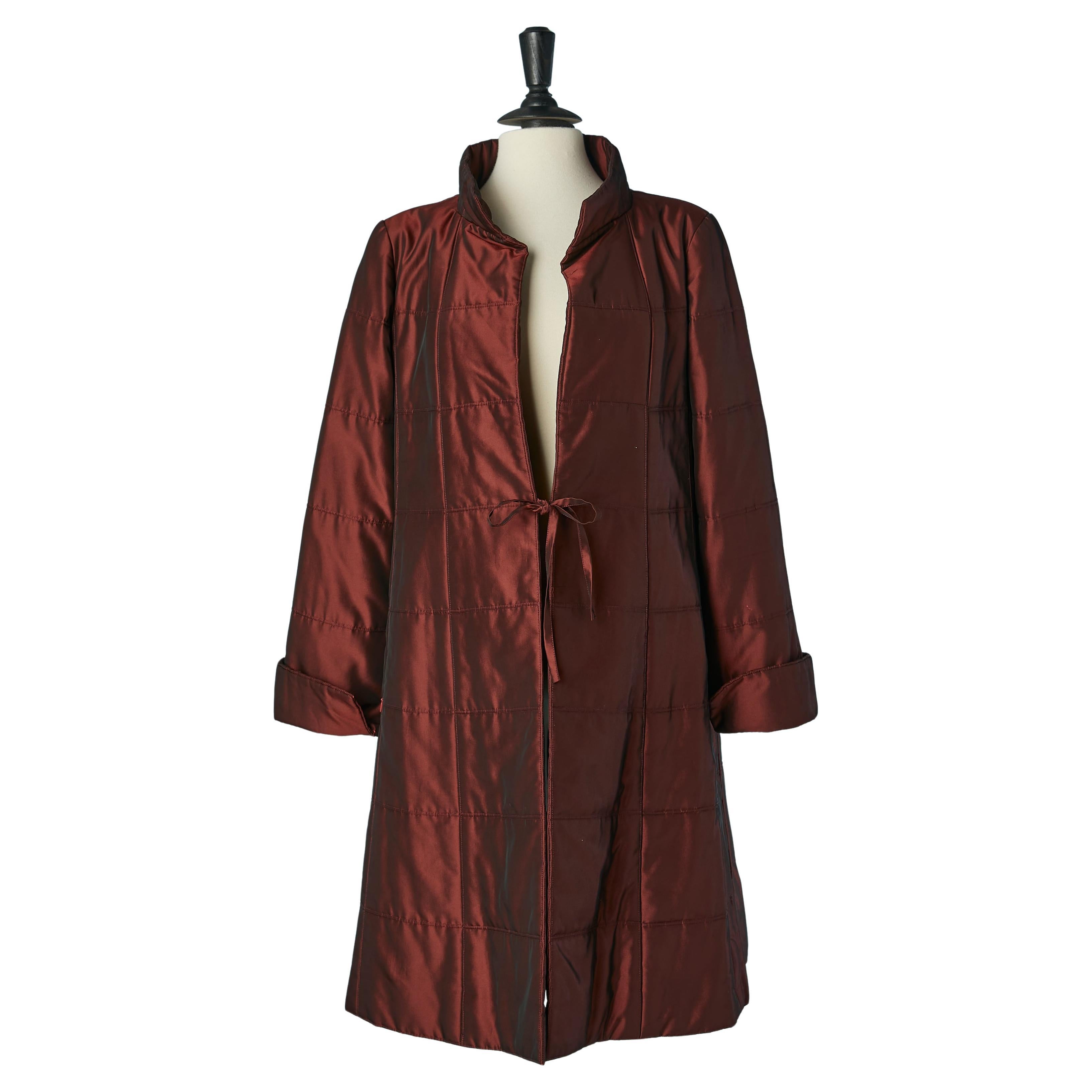 Manteau de soirée bordeaux légèrement rembourré,identification CHANEL vers 2000