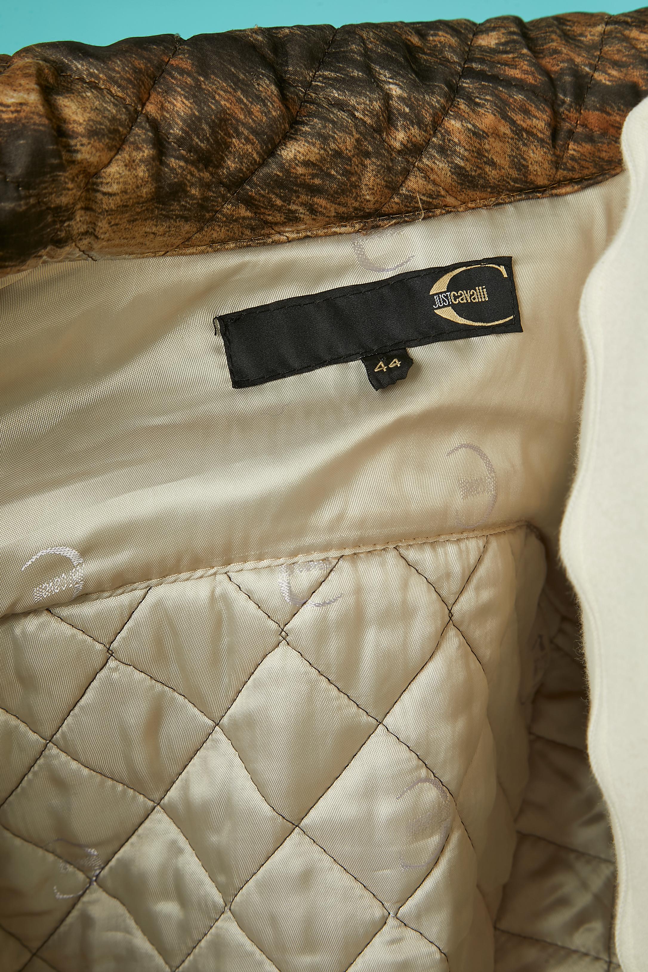 Lightly padded jacket with zip closure and animal print Just Cavalli  For Sale 6