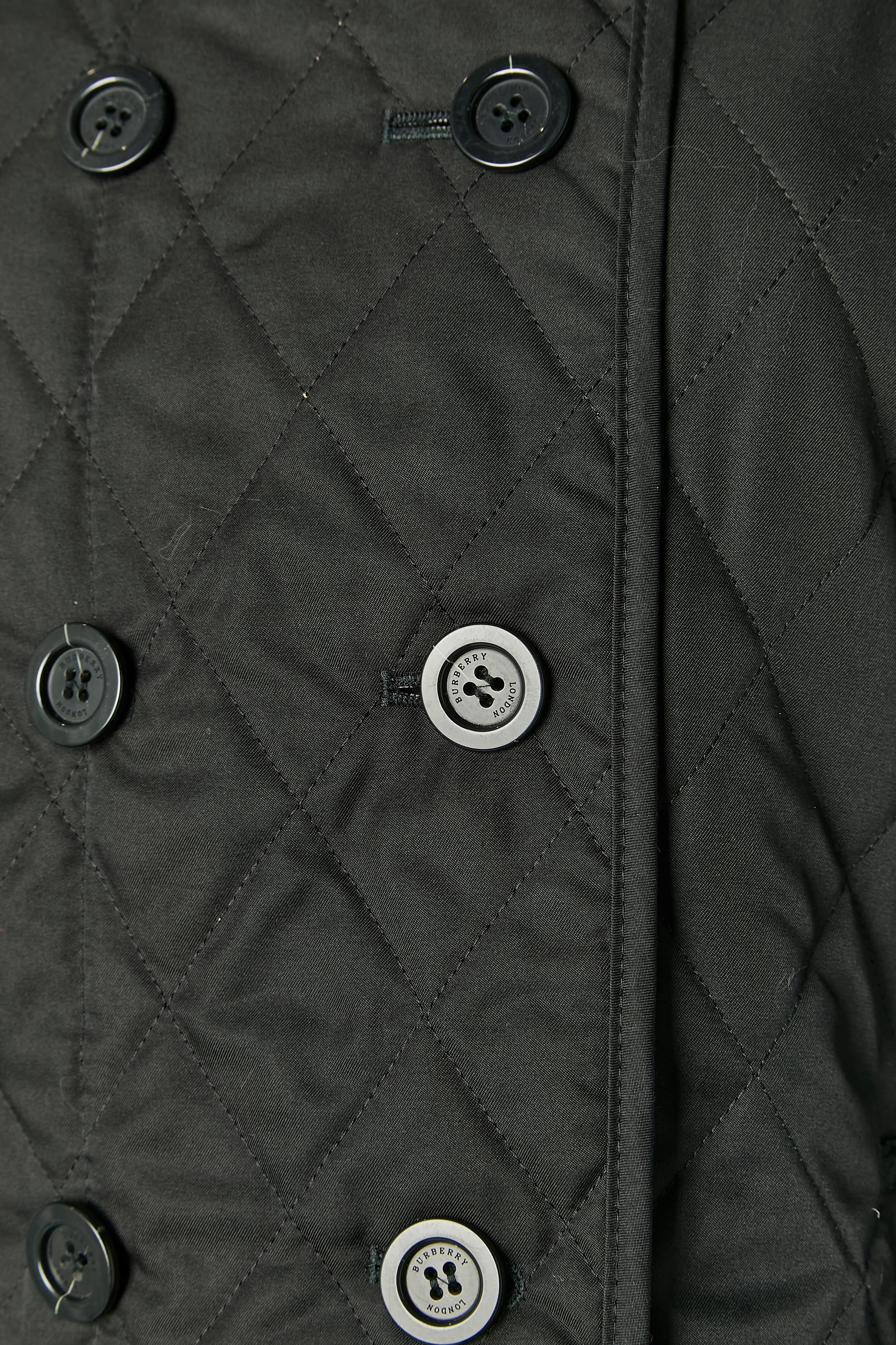 Veste noire légèrement matelassée avec doublure en tartan Burberry London Excellent état - En vente à Saint-Ouen-Sur-Seine, FR