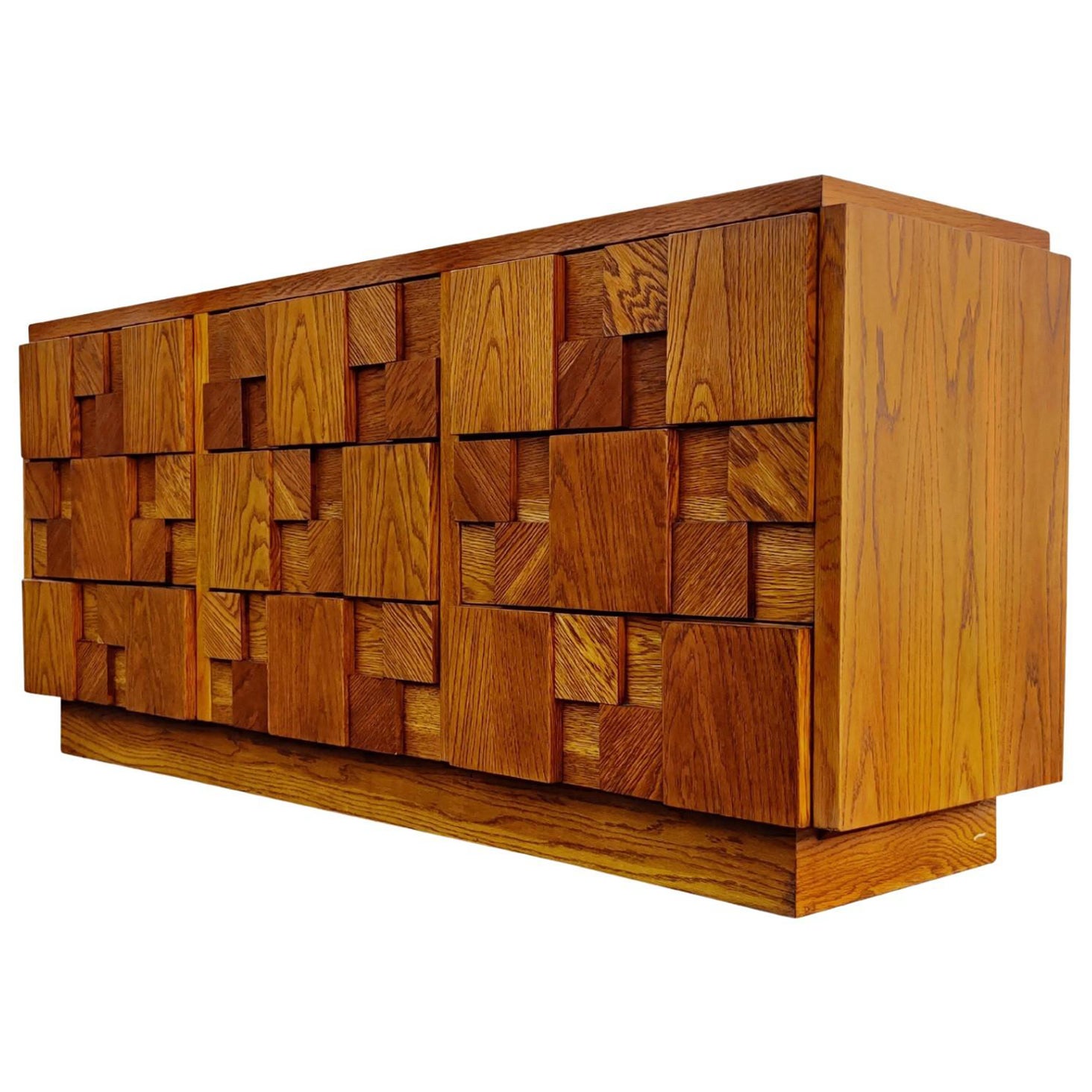 Lightly Restored, Paul Evans Style, Lane Brutalist, Staccato or Mosaic Dresser