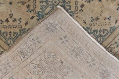 Lightly Worn Sage Green Antique Turkish Sivas Rug with Blue Accents, circa 1930s