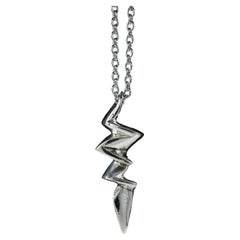 Lightning Bolt (14K White or Yellow Gold Pendant) by Ken Fury